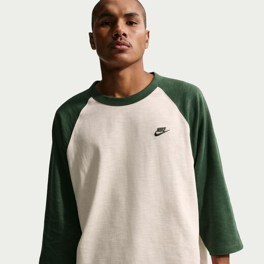 Men's Short Sleeves Shirts-Nike, Nike Sportswear Club, Men's 3/4-Sleeve Raglan Top