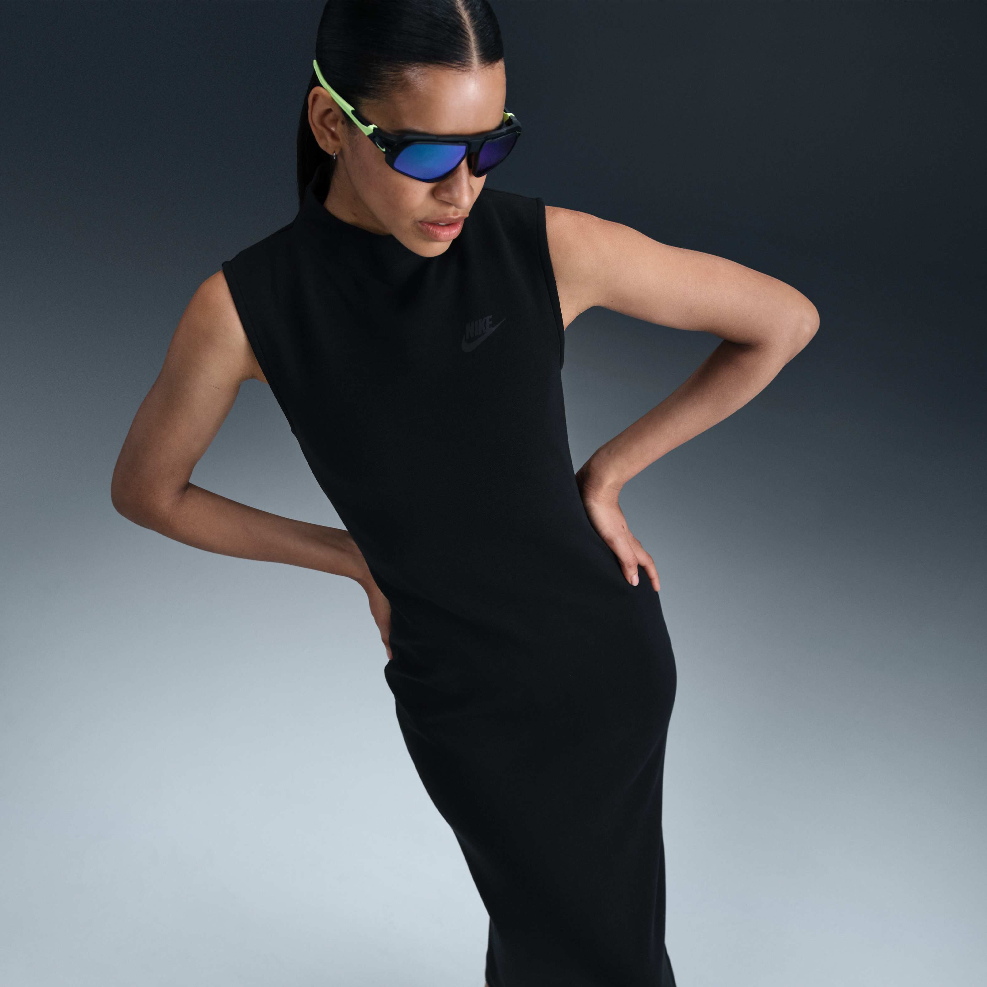 ワンピース Nike SS25 LONG DRESS TECH FLEECE (HJ1385 010) WOMEN'S NIKE SPORTSWEAR TECH FLEECE SLIM MAXI TANK DRESS