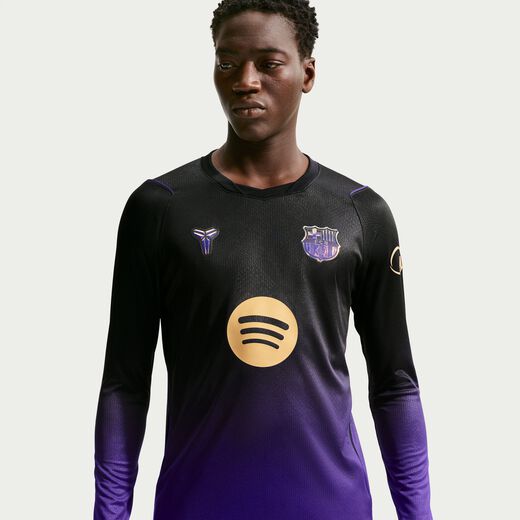 Nike Athletes-نايكي, برشلونة 27/2026 ستاديوم الاحتياطي, تيشيرت كرة القدم كوبي دراي-فت طبق الأصل بأكمام طويلة للرجال