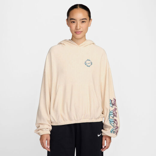 هودي وسويت شيرت للنساء-نايكي, نايكي سبورتسوير, هودي أوفرسايزد فرنش تيري جرافيك بلوفر للنساء