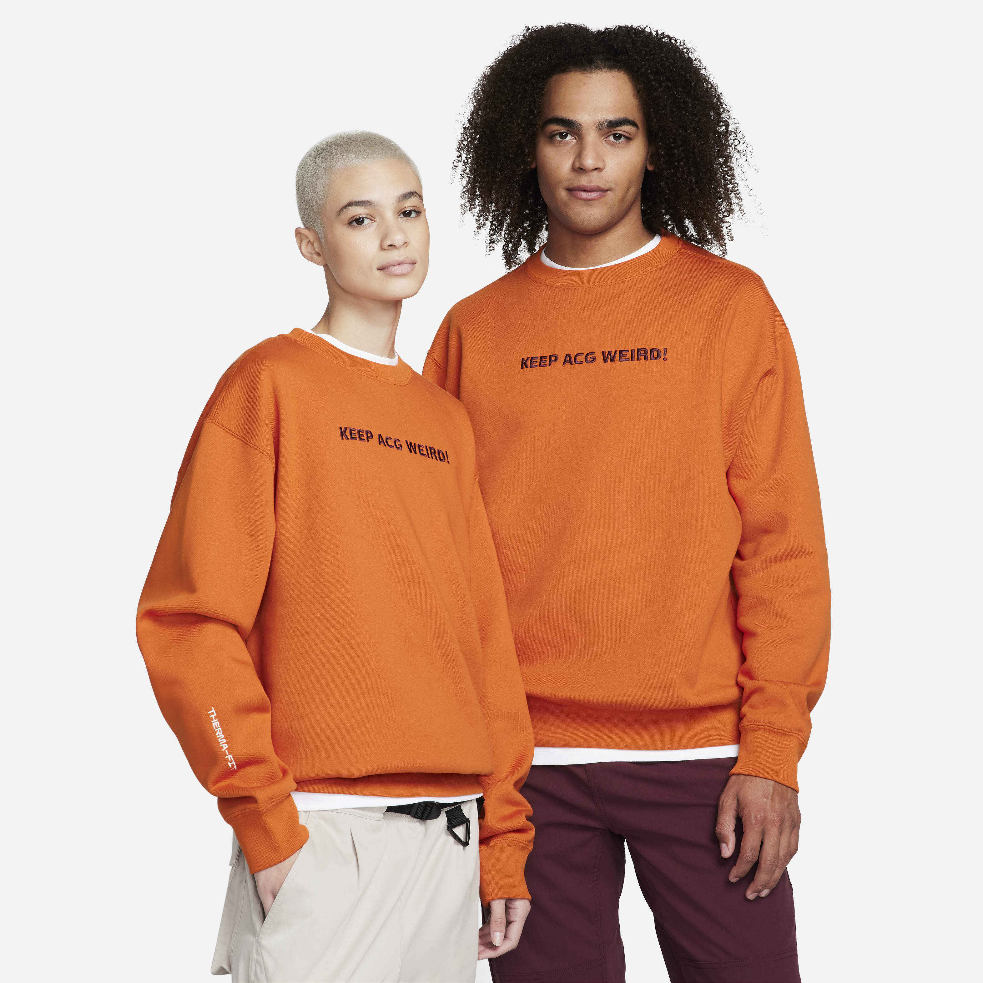 Buy Nike ACG Therma-FIT Fleece Crew - Campfire Orange/Night Maroon/Summit  White | Nike UAE Official