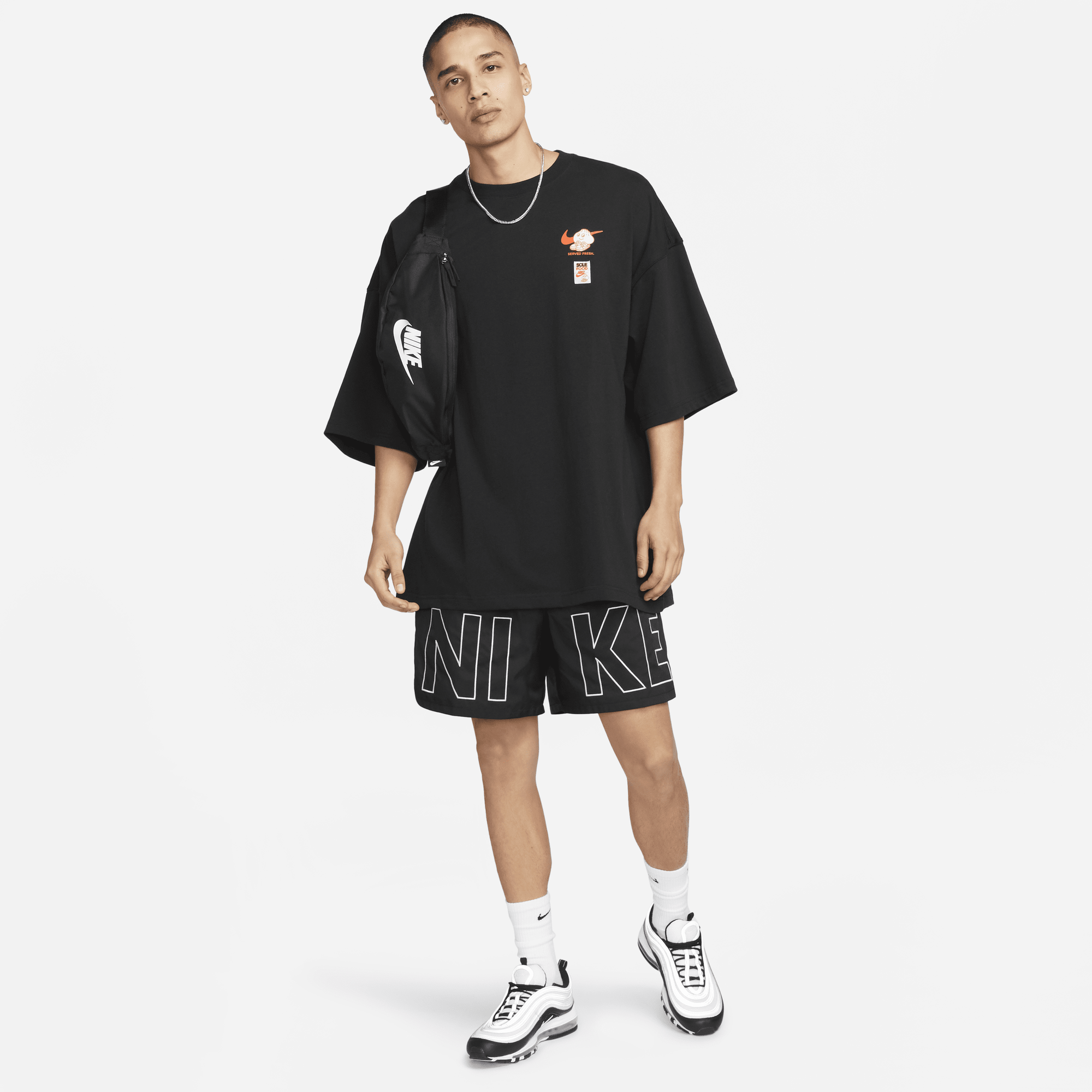 Oversized t shirt shop and nike shorts