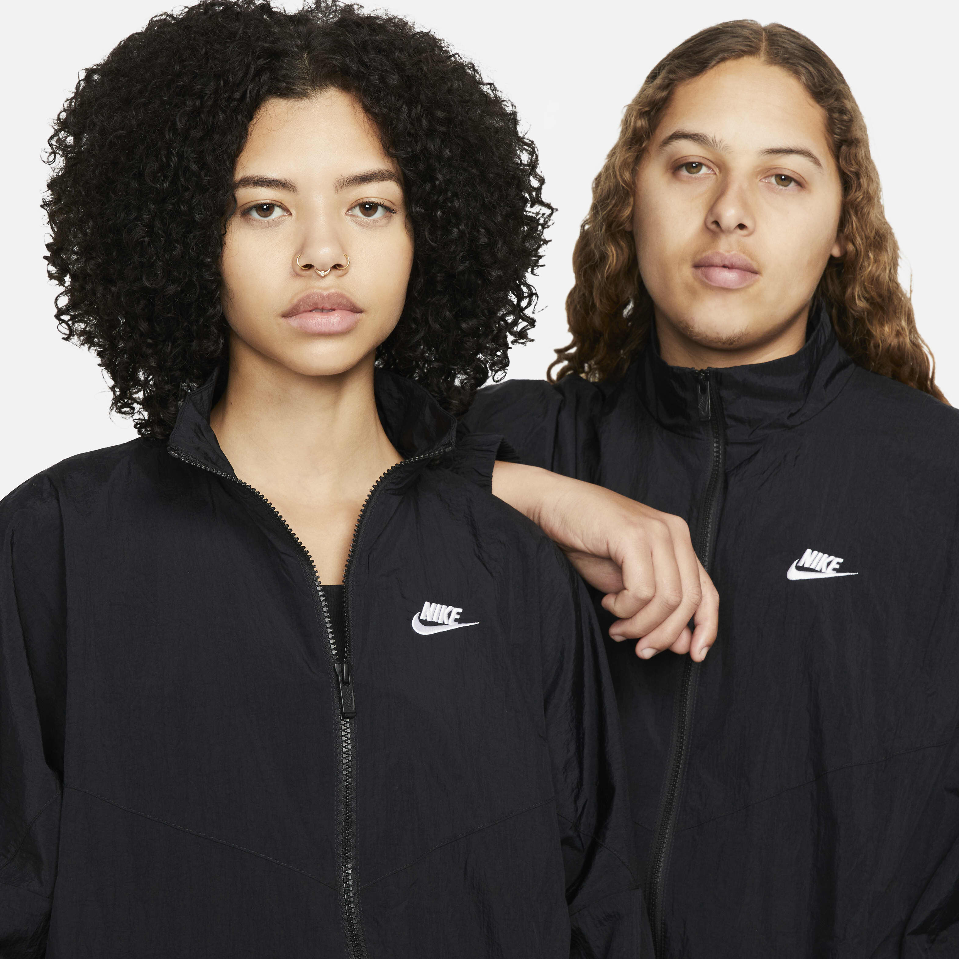 Buy Nike Sportswear Essential Windrunner Women s Woven Jacket Black Black White Nike UAE Official