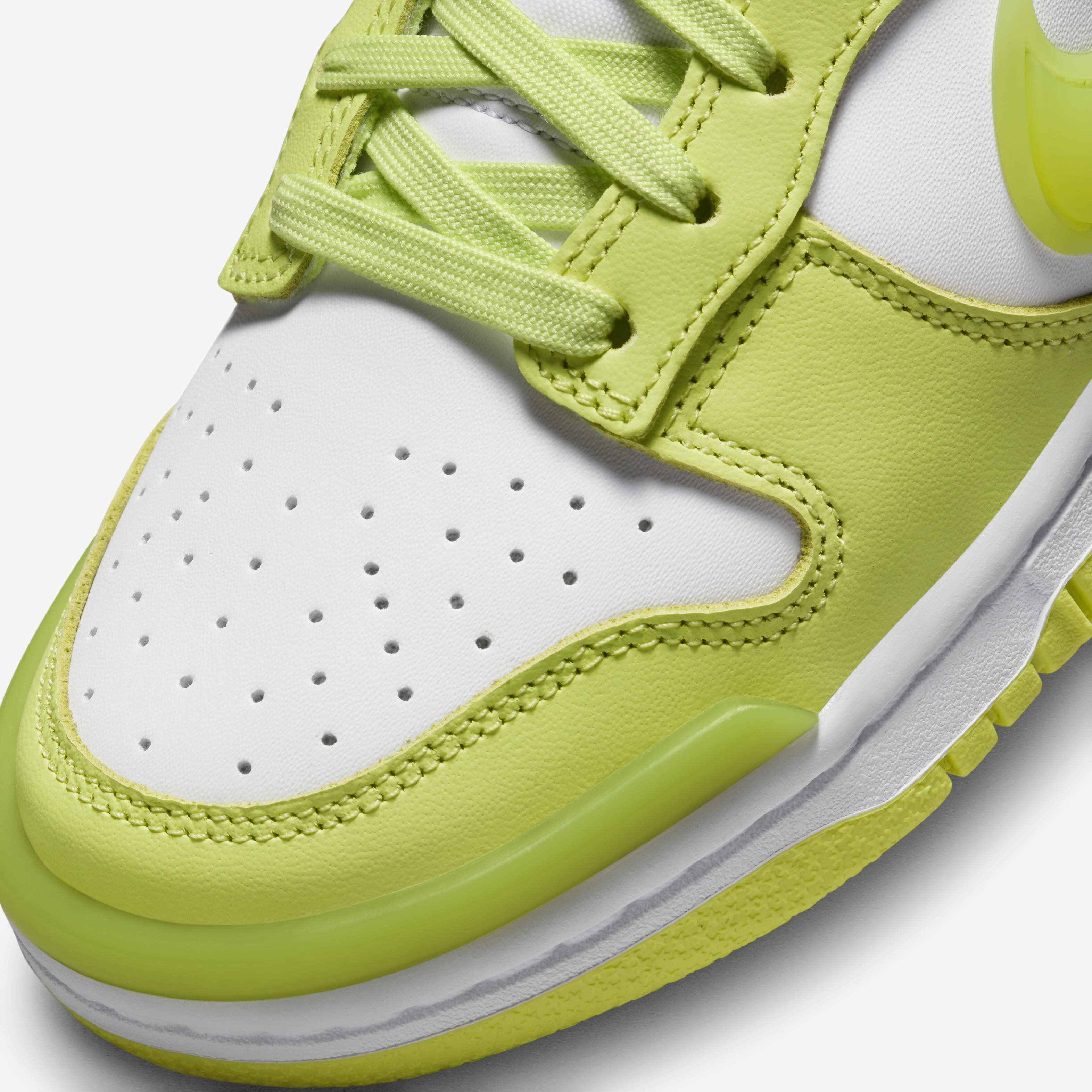 Yellow white neon green nike hi top dunks hotsell