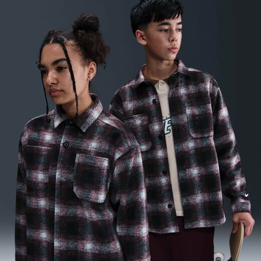 Kids' T-Shirts-Nike, Nike SB, Older Kids' Long-Sleeve Button Down Shirt