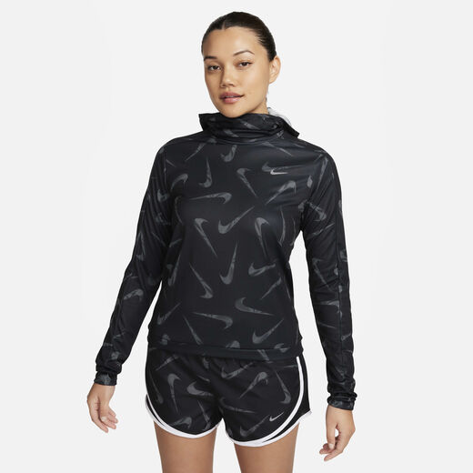 Running Hoodies & Sweatshirts-Nike, Nike Swoosh, Women's Hooded Printed Running Jacket