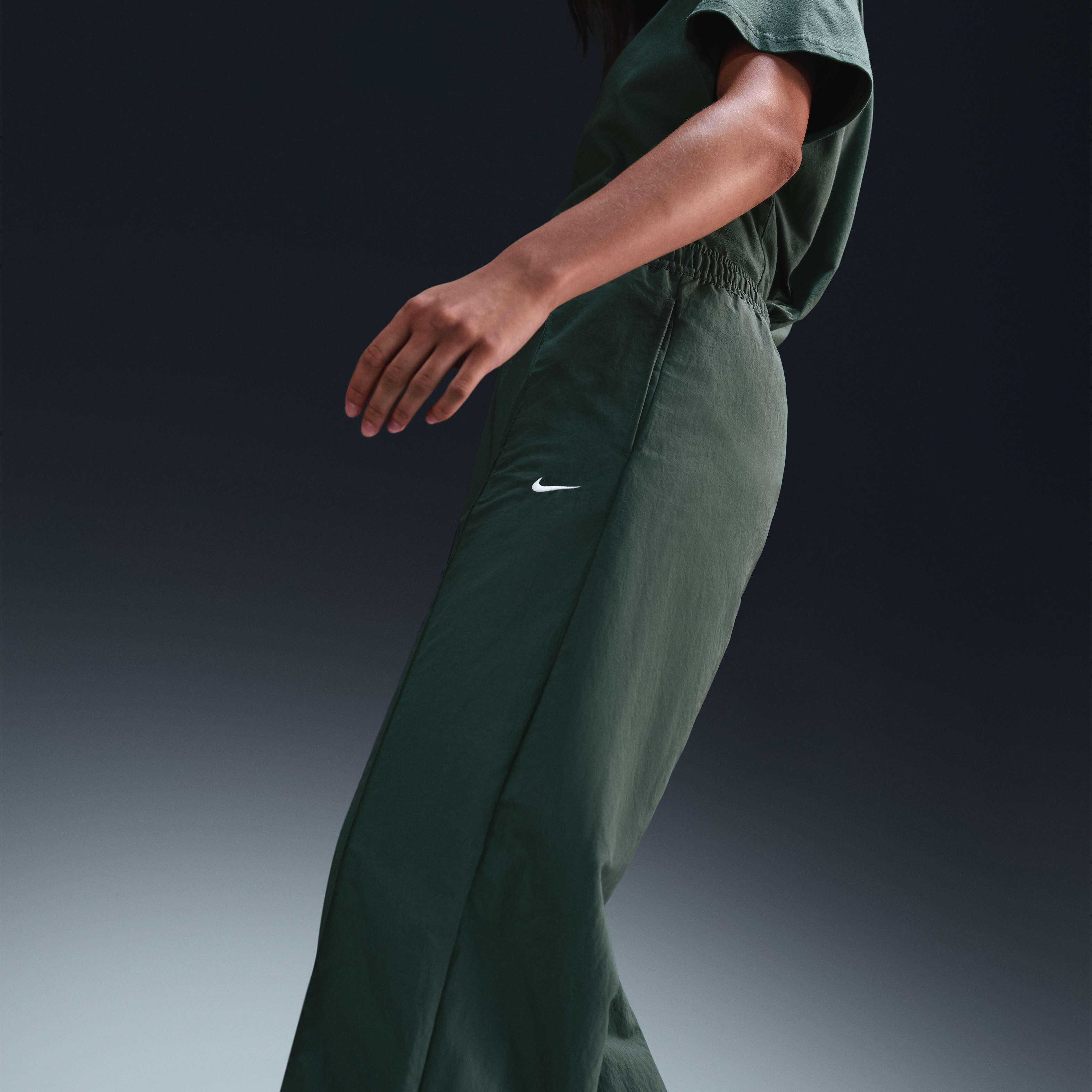 Buy Nike Sportswear Everything Wovens Women s Mid Rise Open Hem Trousers Nike UAE Official