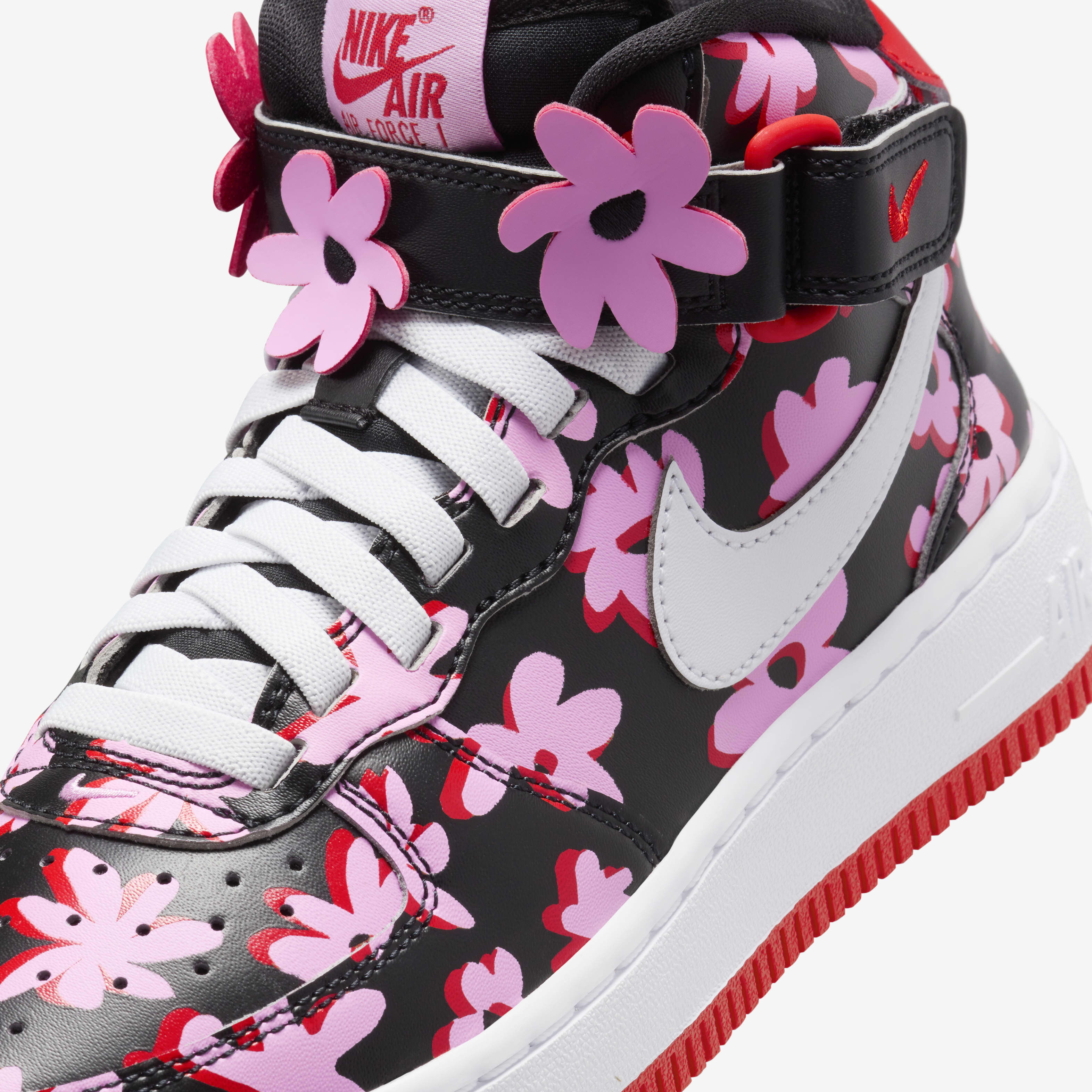 Nike pink floral shoes sales