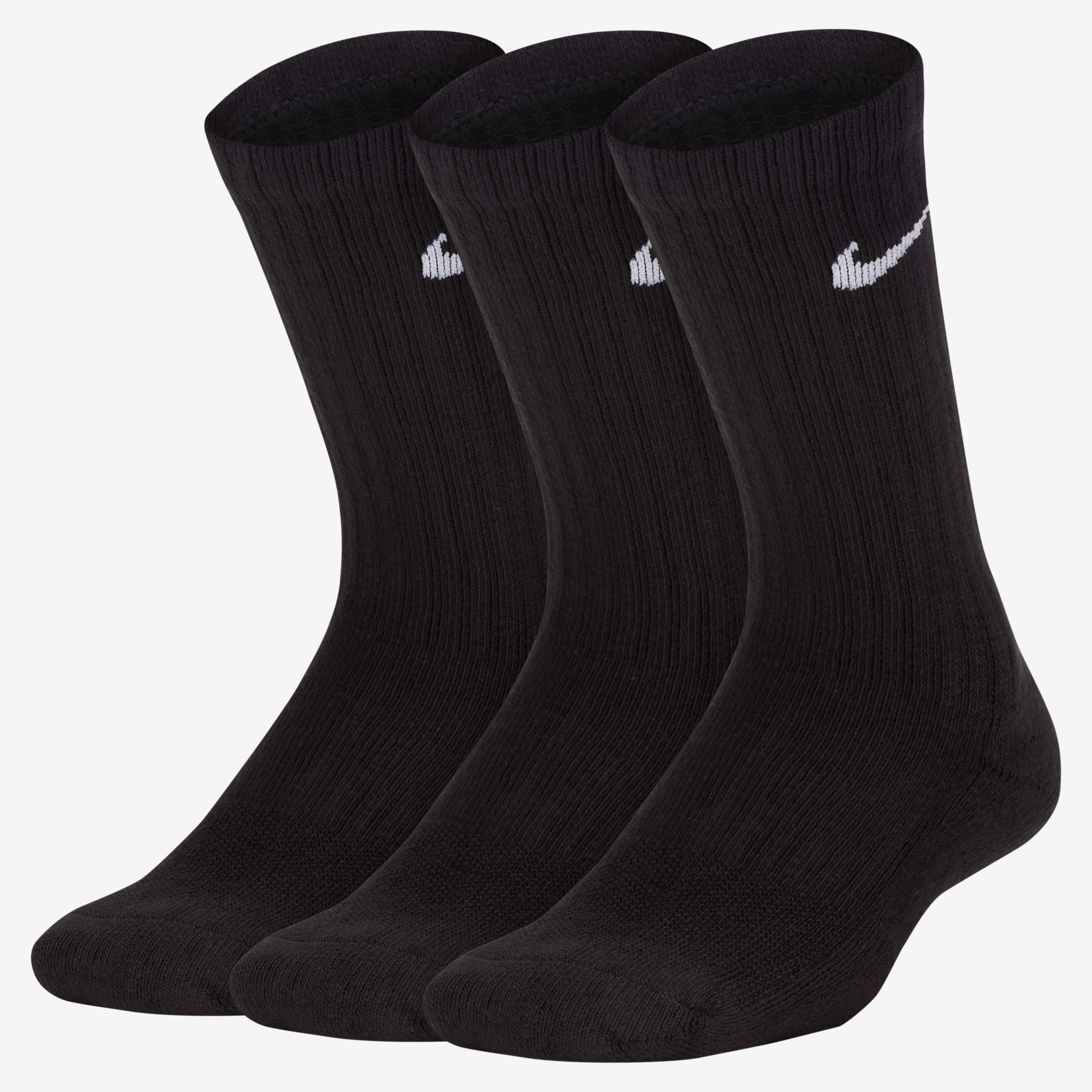 Buy Nike Everyday Kids' Cushioned Crew Socks (3 Pairs) Black/White