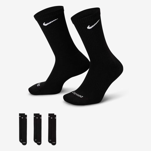 Men's Crew Socks Sale-Nike, Nike Everyday Plus Cushioned, Training Crew Socks (3 Pairs)