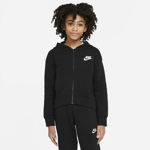 Hoodies & Sweatshirts-Nike, Nike Sportswear Club Fleece, Older Kids' (Girls') Full-Zip Hoodie