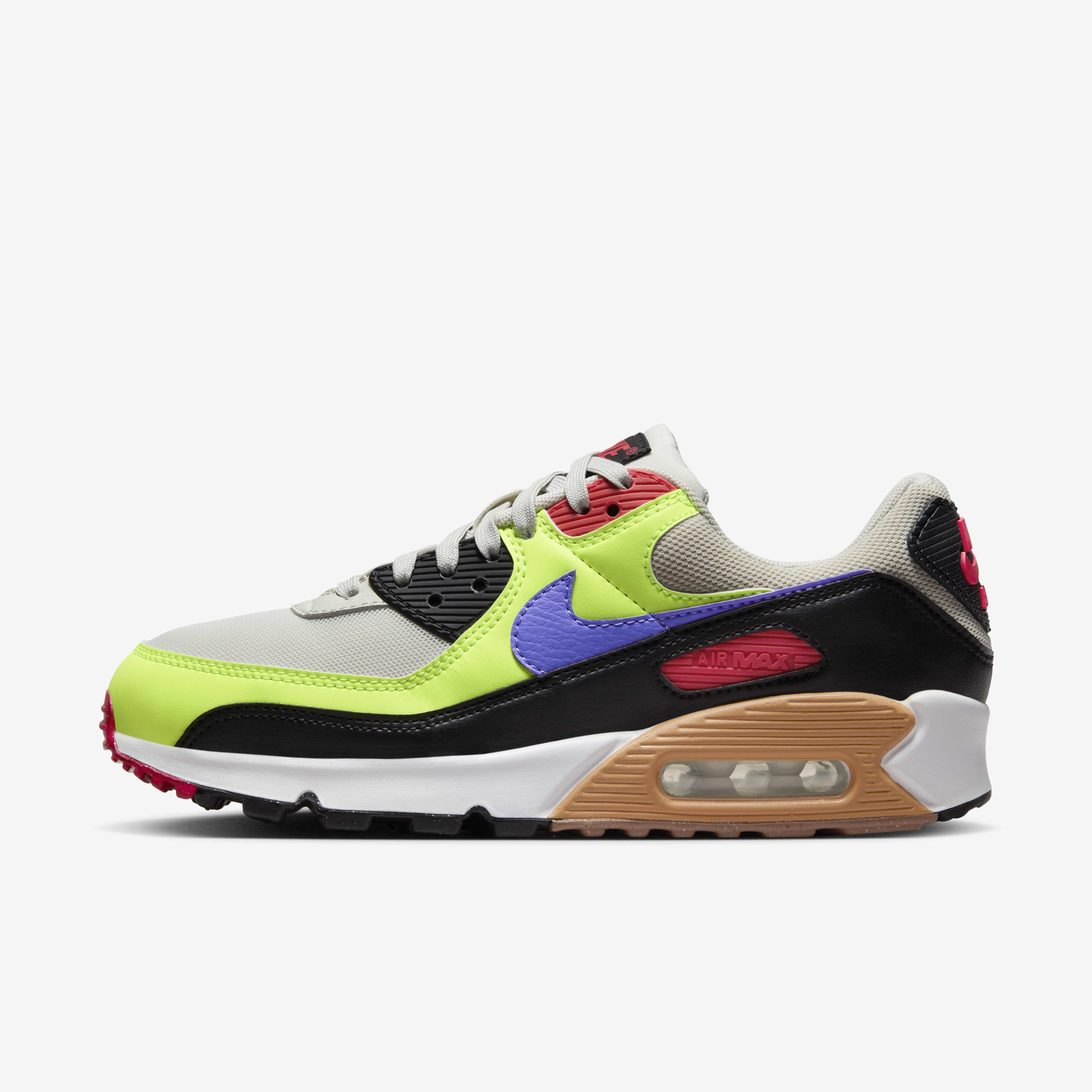 Buy Nike Air Max 90 Women s Shoes Light Bone Volt Black Light Ultramarine Nike UAE Official