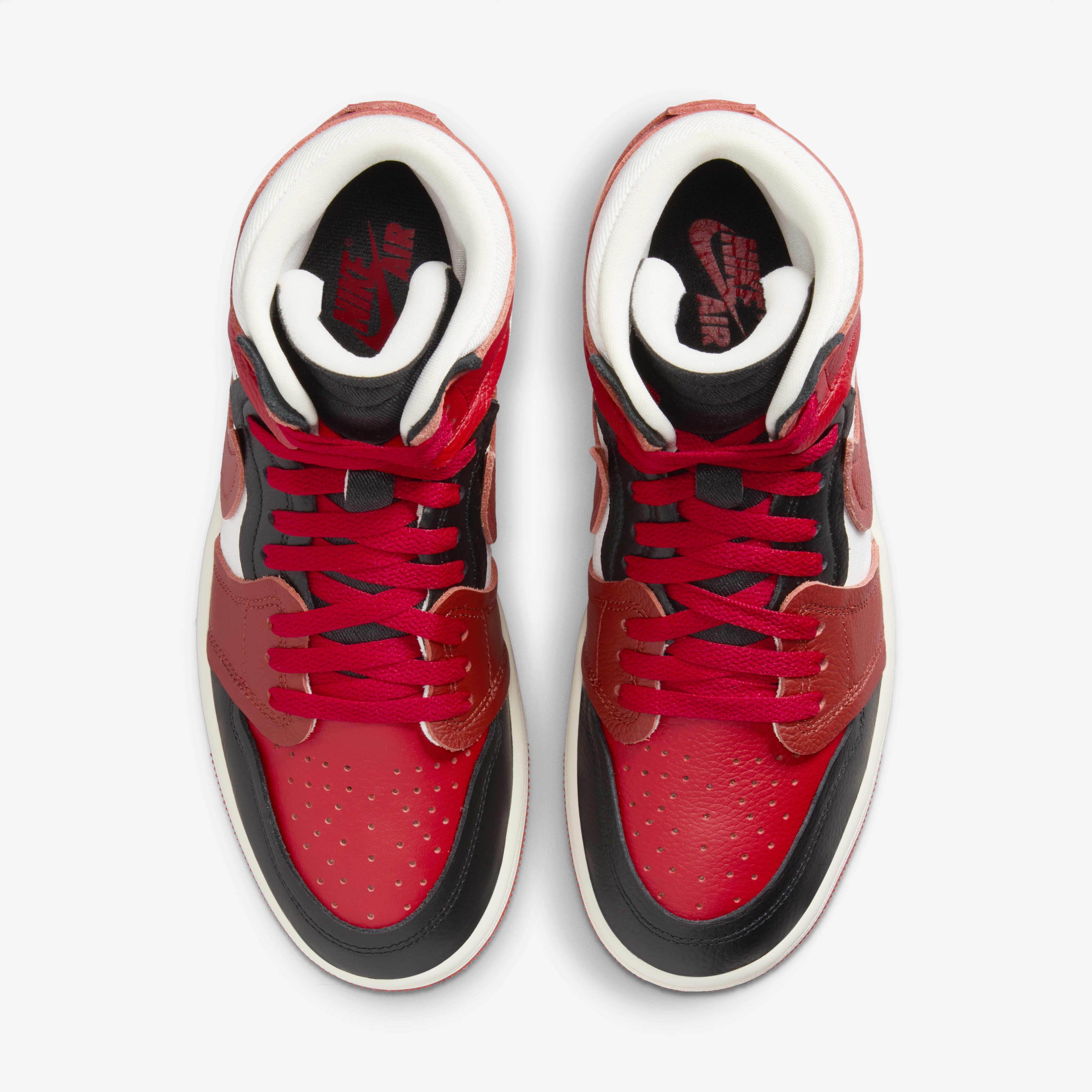 Air jordan 1 mid red and black womens clearance