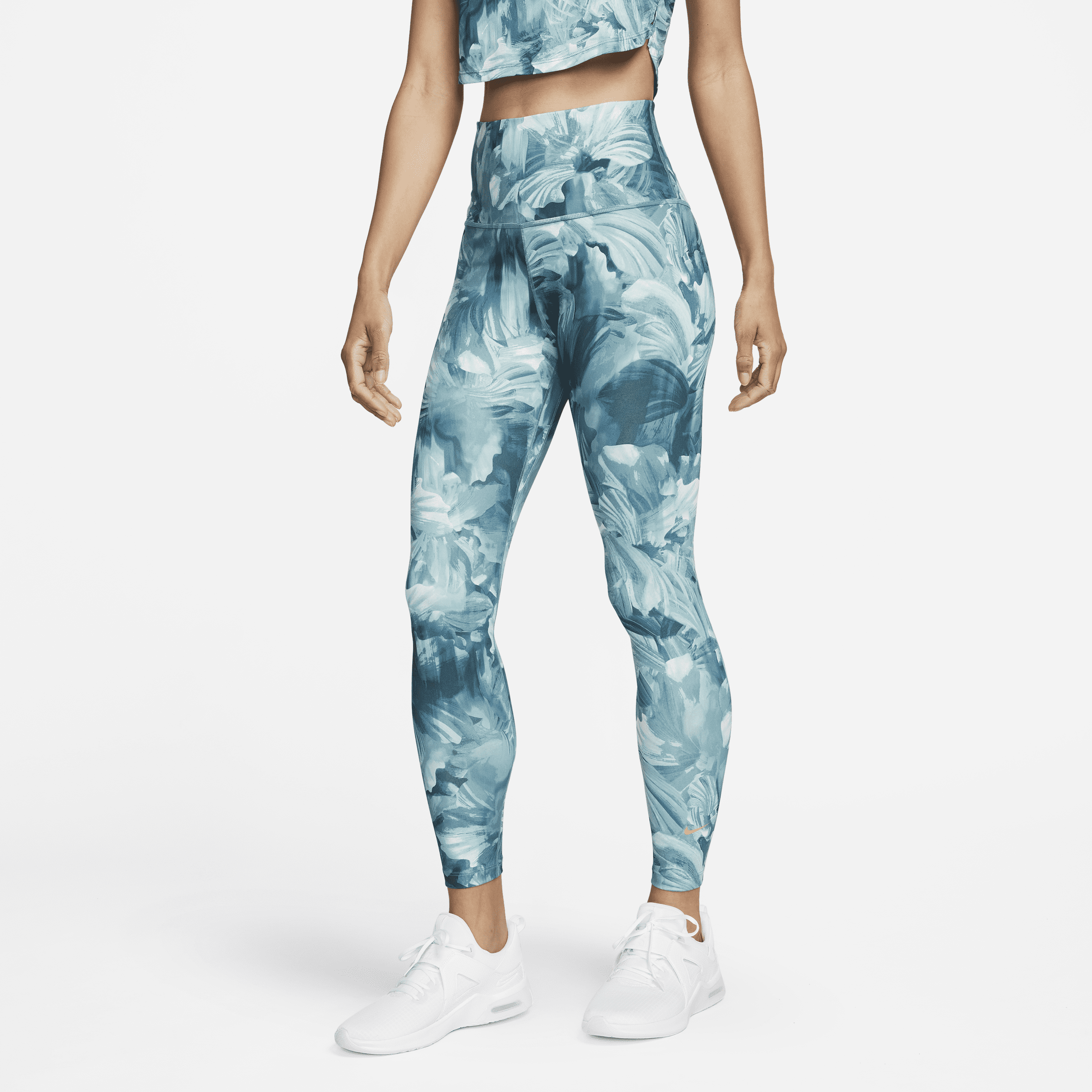 Shop One Women s High Waisted 7 8 All Over Print Leggings Nike UAE