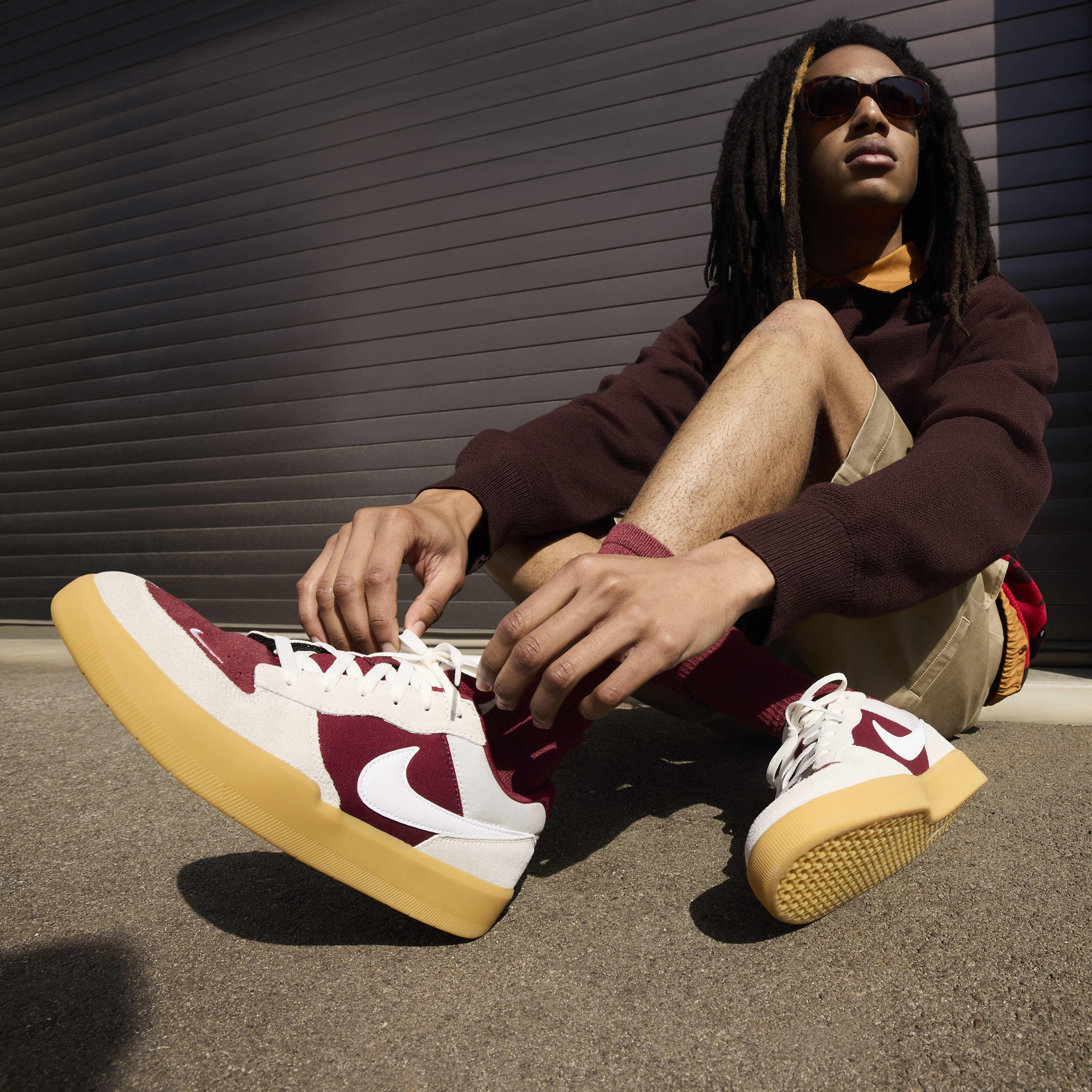Buy Nike SB Force 58 Skate Shoes Team Red Summit White Gum Light Brown White Nike UAE Official
