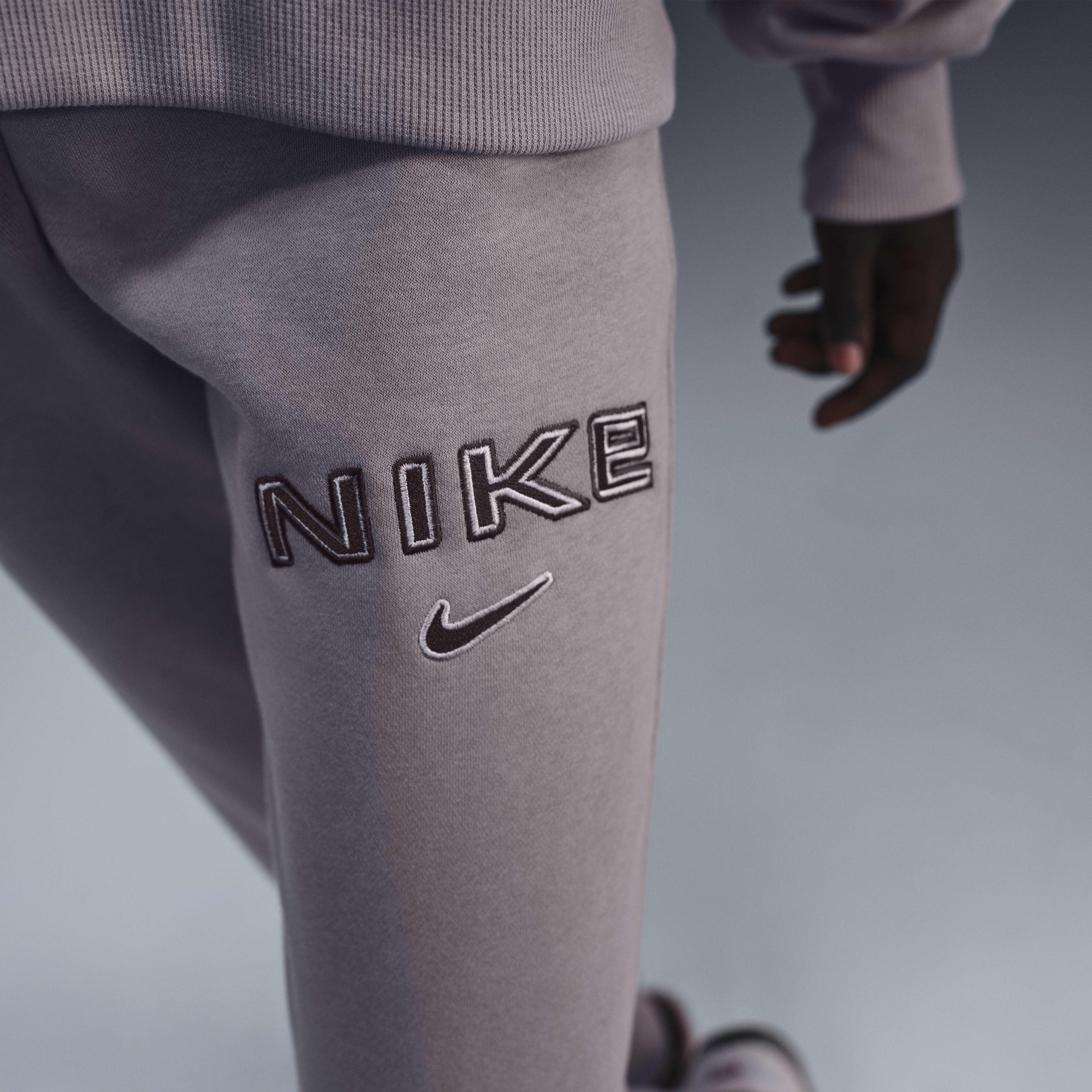 Nike swoosh tracksuit bottoms grey hotsell