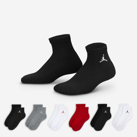Kids' Socks-JRDN, Jordan Everyday Essentials, Older Kids' Ankle Socks (6 Pairs)