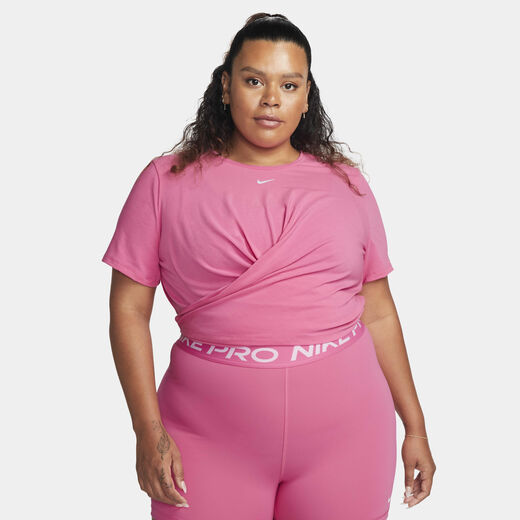 Shorts & Tees-Nike, Nike Dri-FIT One Luxe, Women's Twist Cropped Short-Sleeve Top (Plus Size)