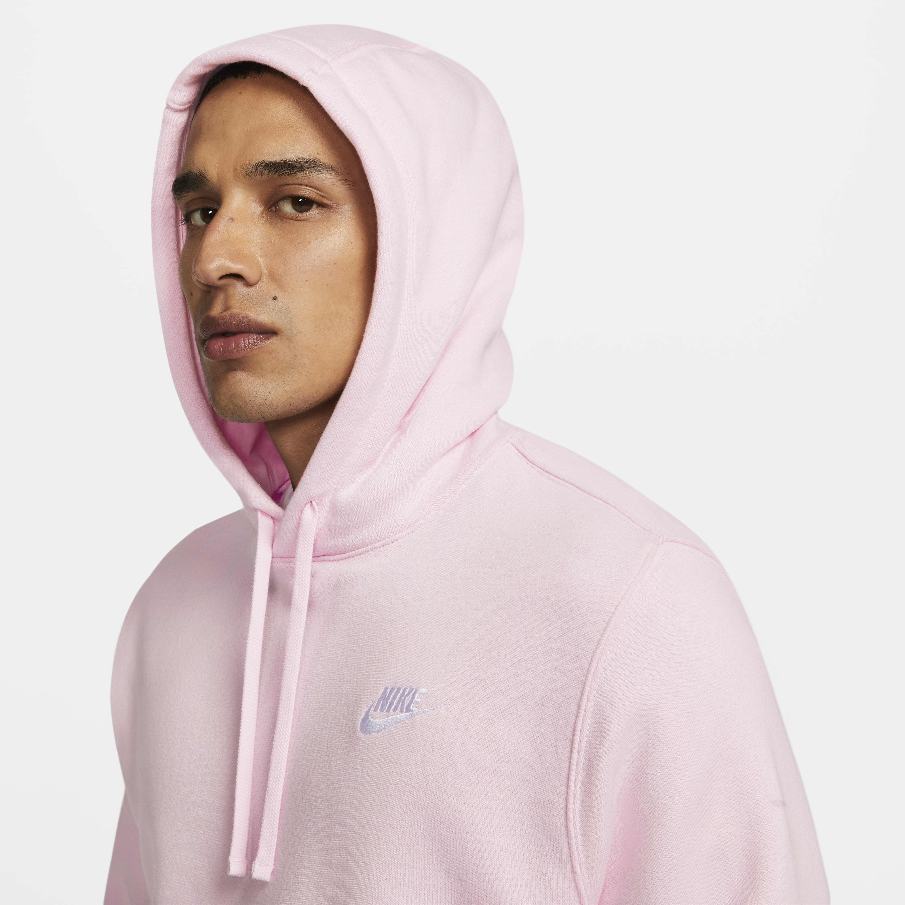 Buy Nike Sportswear Club Fleece Pullover Hoodie Pink Foam Pink Foam White Nike UAE Official
