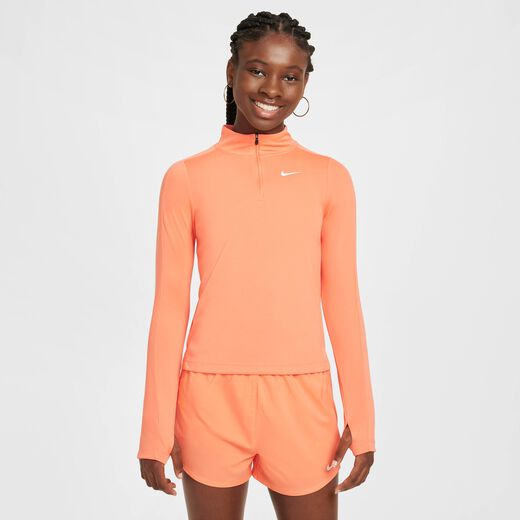 Kids' Long Sleeves Shirts-Nike, Nike, Girls' Dri-FIT Long-Sleeve 1/4-Zip Top