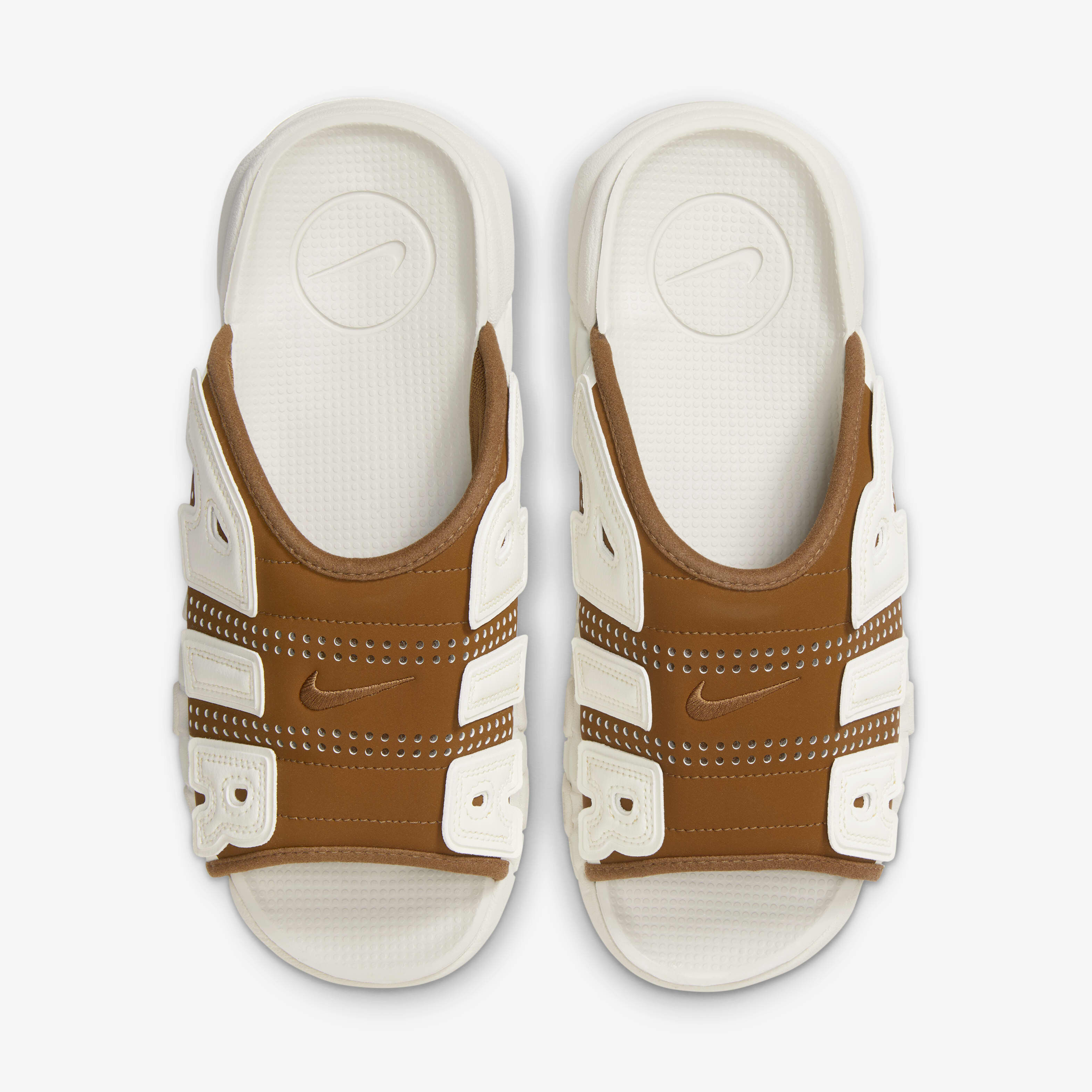 Buy Nike Air More Uptempo Men's Slides - Light British Tan/Light