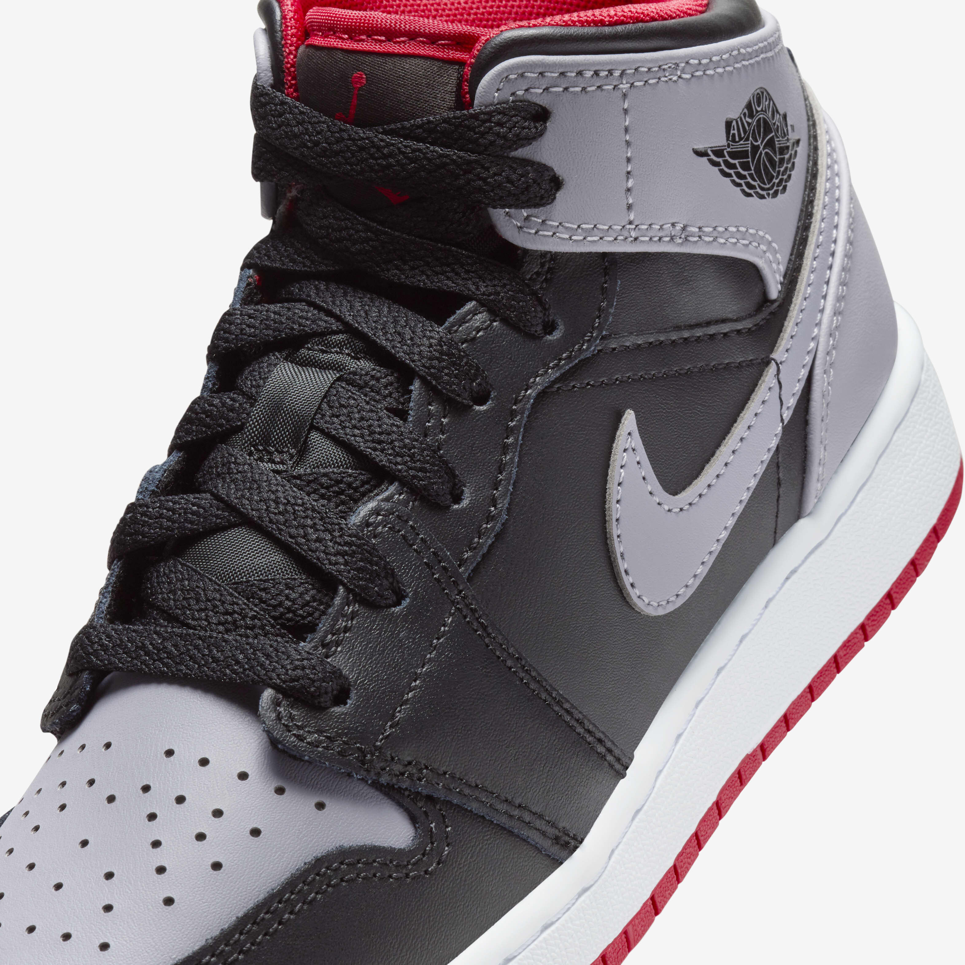 Buy Air Jordan 1 Mid Older Kids Shoes Black Fire Red White Cement Grey Nike UAE Official