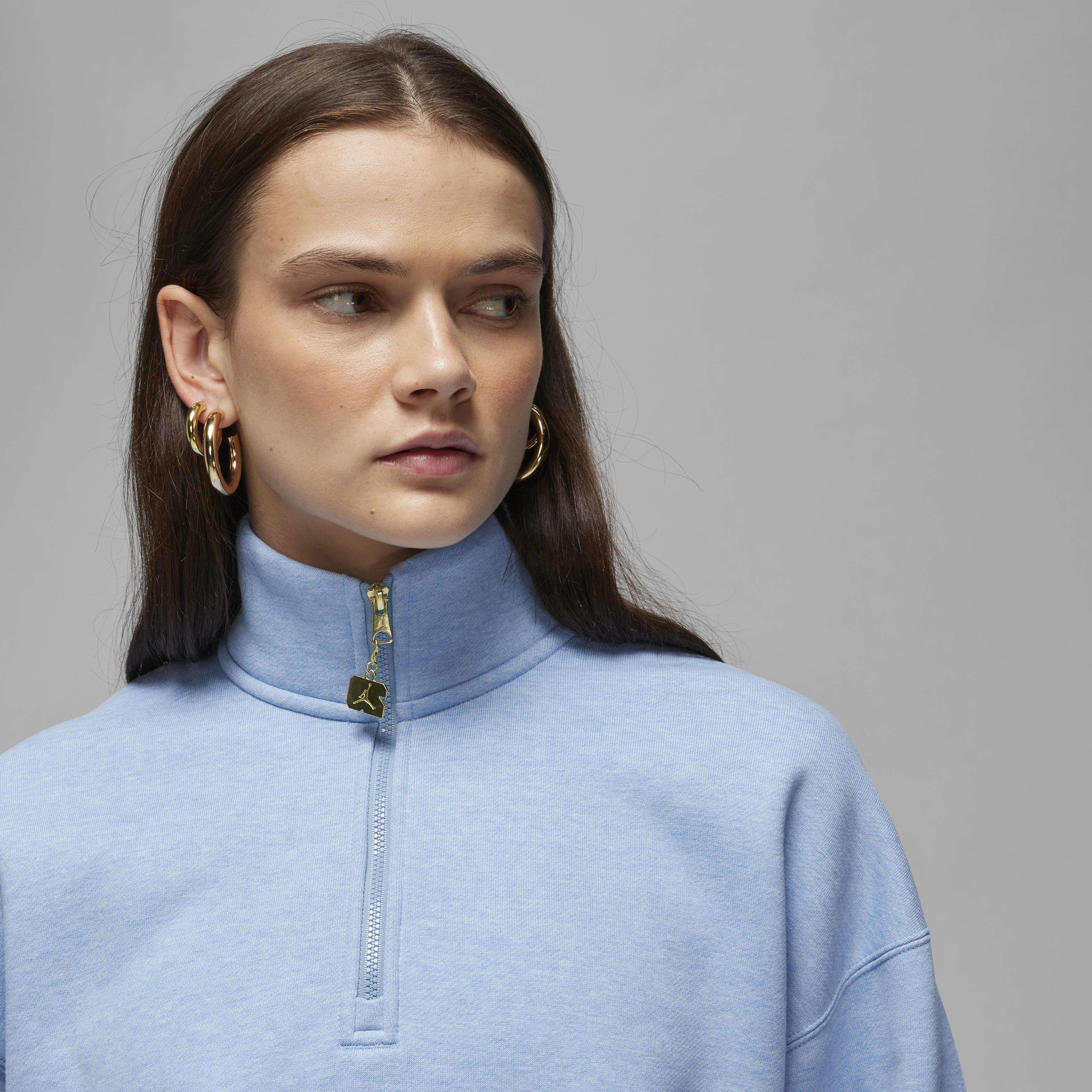 Buy Jordan Flight Fleece Women's Quarter-Zip Top - Blue Grey