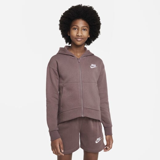 Hoodies & Sweatshirts-Nike, Nike Sportswear Club Fleece, Older Kids' (Girls') Full-Zip Hoodie Hoodies & Sweatshirts-Nike, Nike Sportswear Club Fleece, Older Kids' (Girls') Full-Zip Hoodie