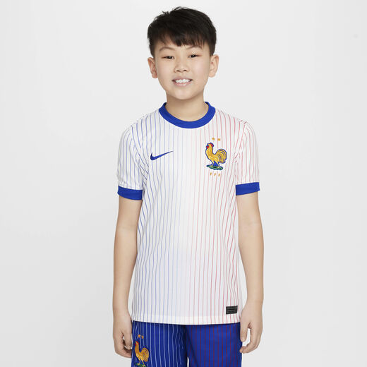 Kits & Jerseys-Nike, FFF (Men's Team) 2024/25 Stadium Away, Older Kids' Nike Dri-FIT Football Replica Shirt