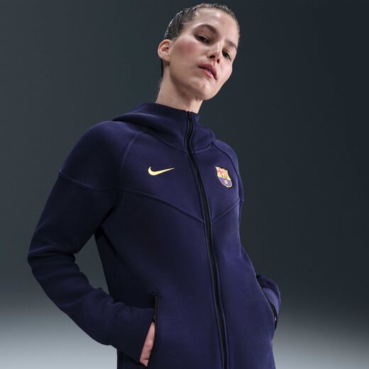 Women's Hoodies & Sweatshirts-Nike, FC Barcelona Tech Windrunner, Women's Nike Football Fleece Full-Zip Hoodie
