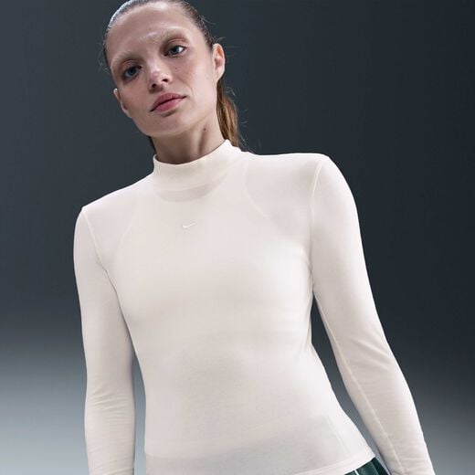 New In Women's Long Sleeves Shirts-Nike, Nike Sportswear Chill Knit, Women's Slim Long-Sleeve Mock-Neck T-Shirt