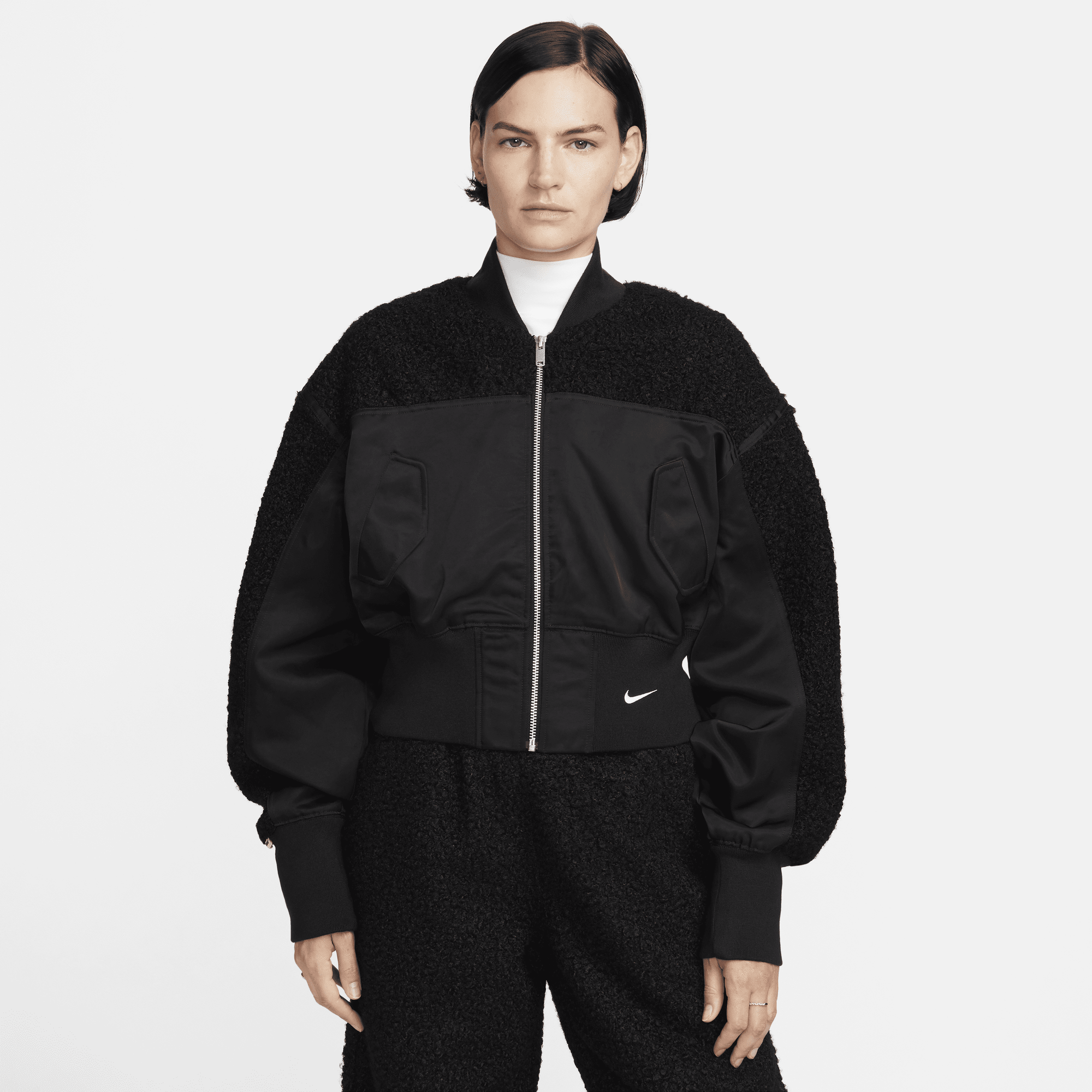 Nike black bomber top