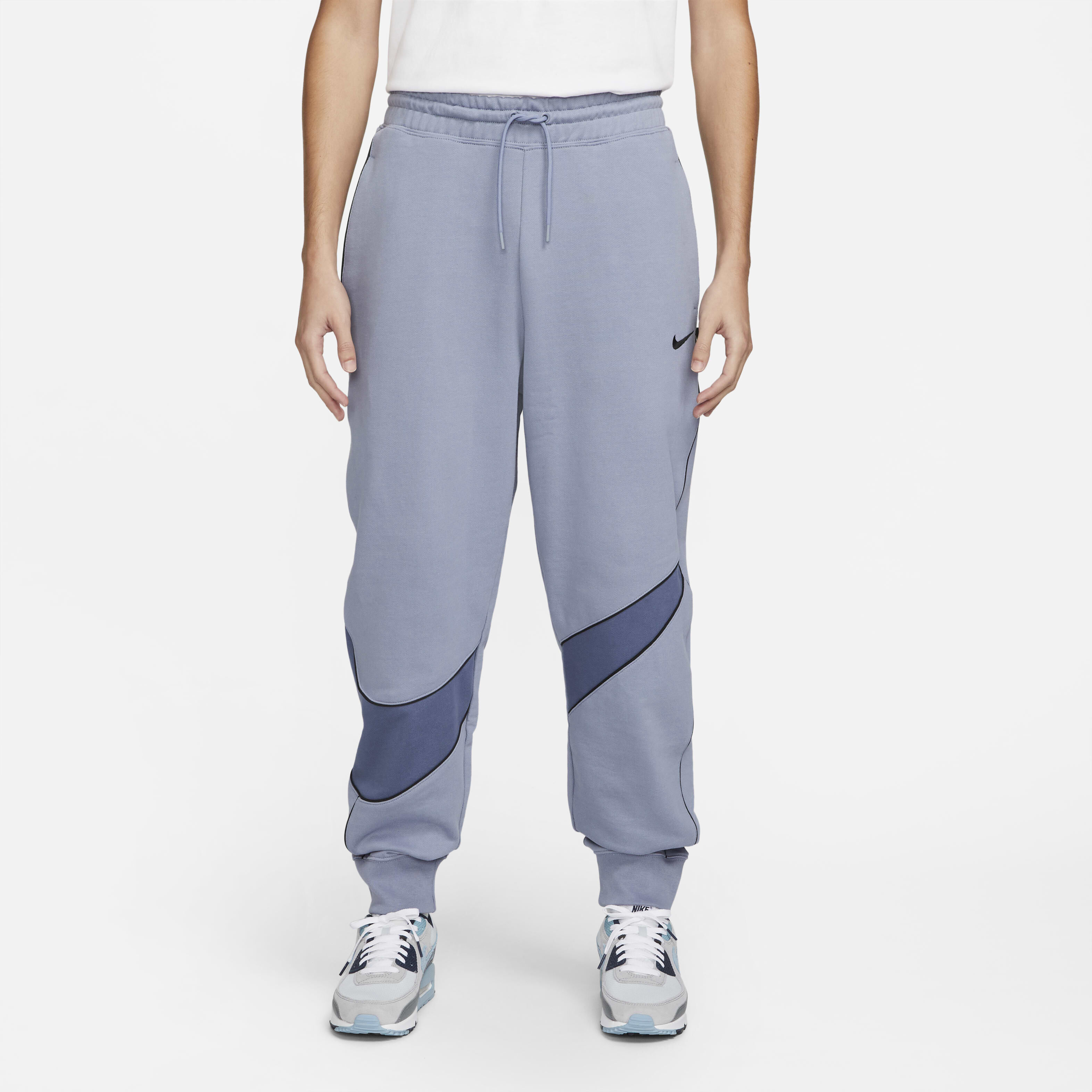 Buy Nike Swoosh Men s Fleece Trousers Ashen Slate Diffused Blue Black Nike UAE Official