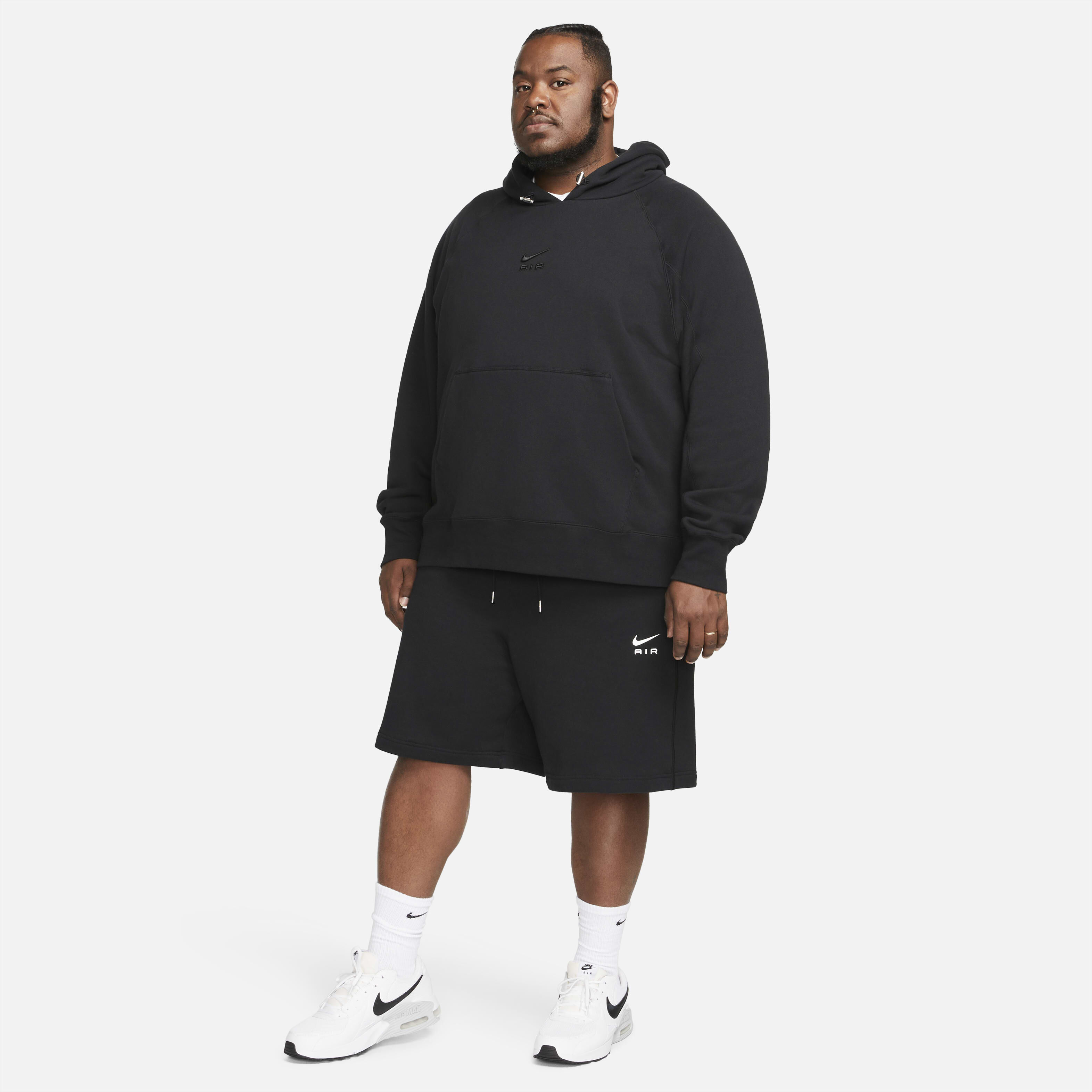 Buy Nike Sportswear Air Men s French Terry Pullover Hoodie Black Black Nike UAE Official