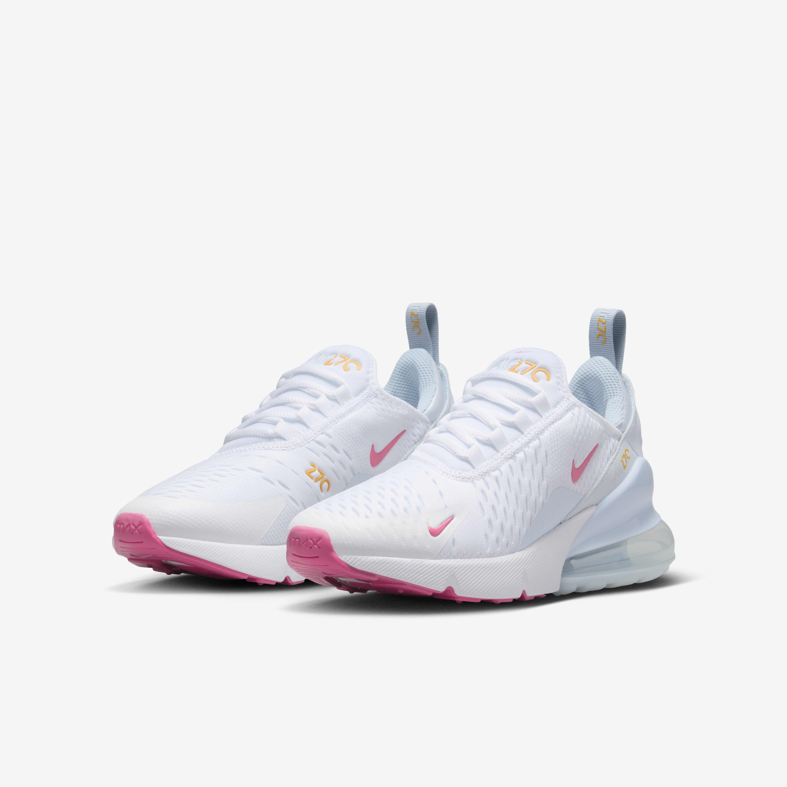 Yellow and white air max 270 top