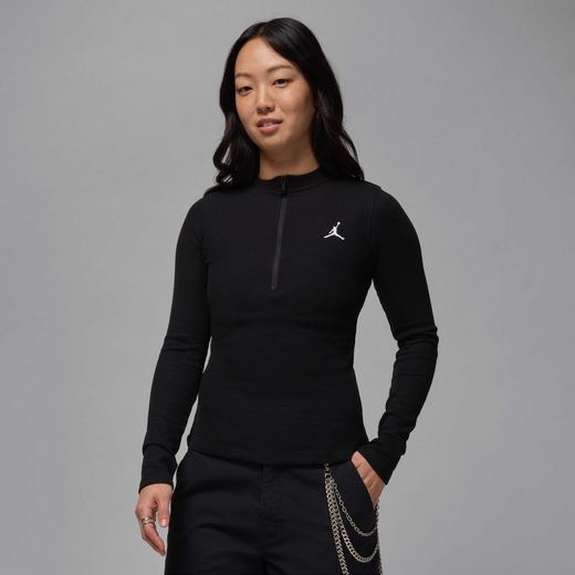 Jordan Long Sleeves Shirts-JRDN, Jordan, Women's Long-Sleeve 1/2-Zip Knit Top
