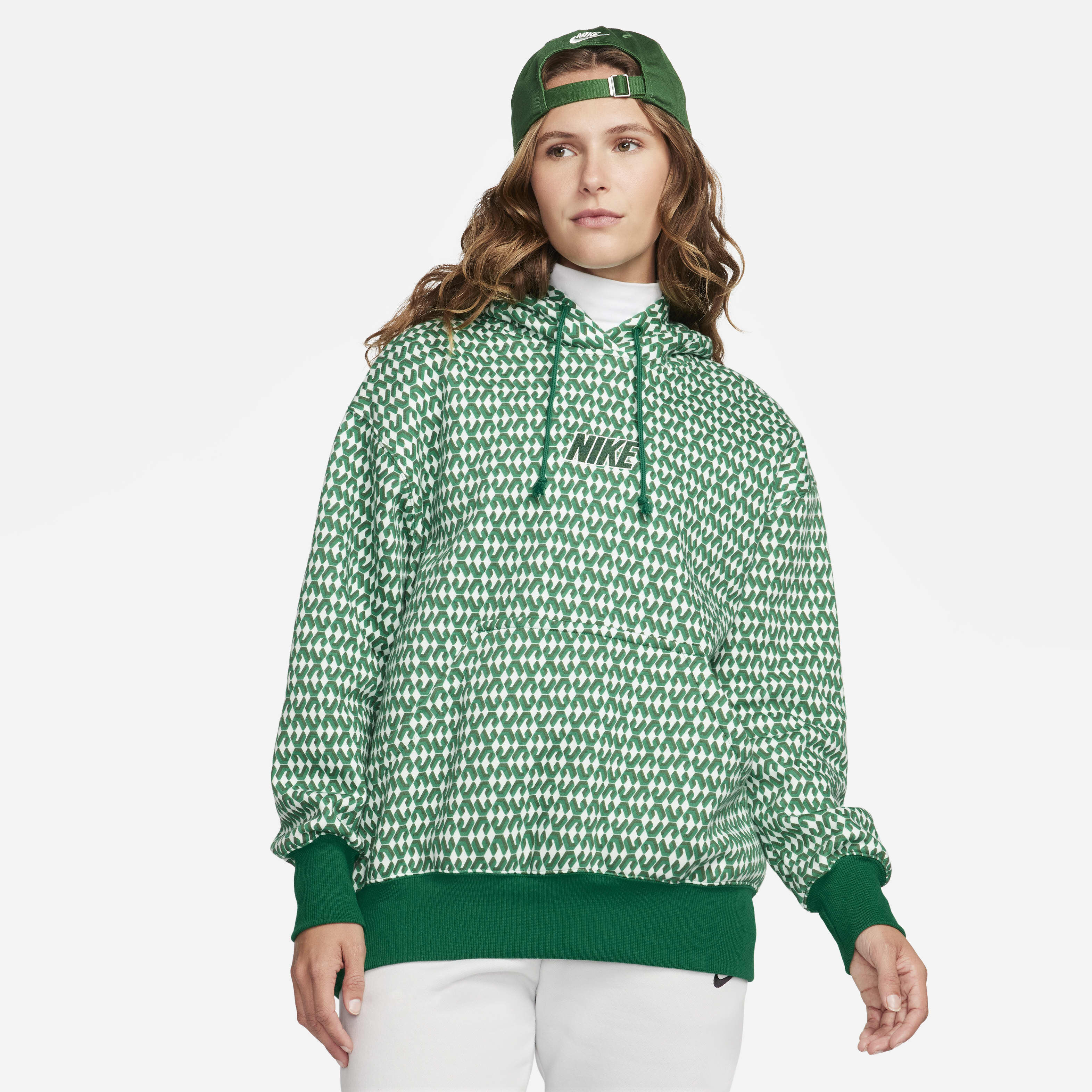 Buy Nike Sportswear Phoenix Fleece x Nike United Women s Oversized Pullover Hoodie Malachite Fir Nike UAE Official