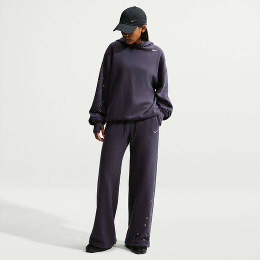 Women's Clothing-Nike, Nike Studio Fleece Medium Weight, Women's Mid-Rise Wide-Leg Pants