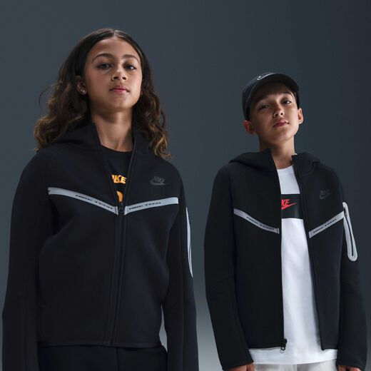 Jackets & Gilets-Nike, Nike Sportswear Tech Fleece, Older Kids' (Boys') Full-Zip Hoodie with Reflective Accents