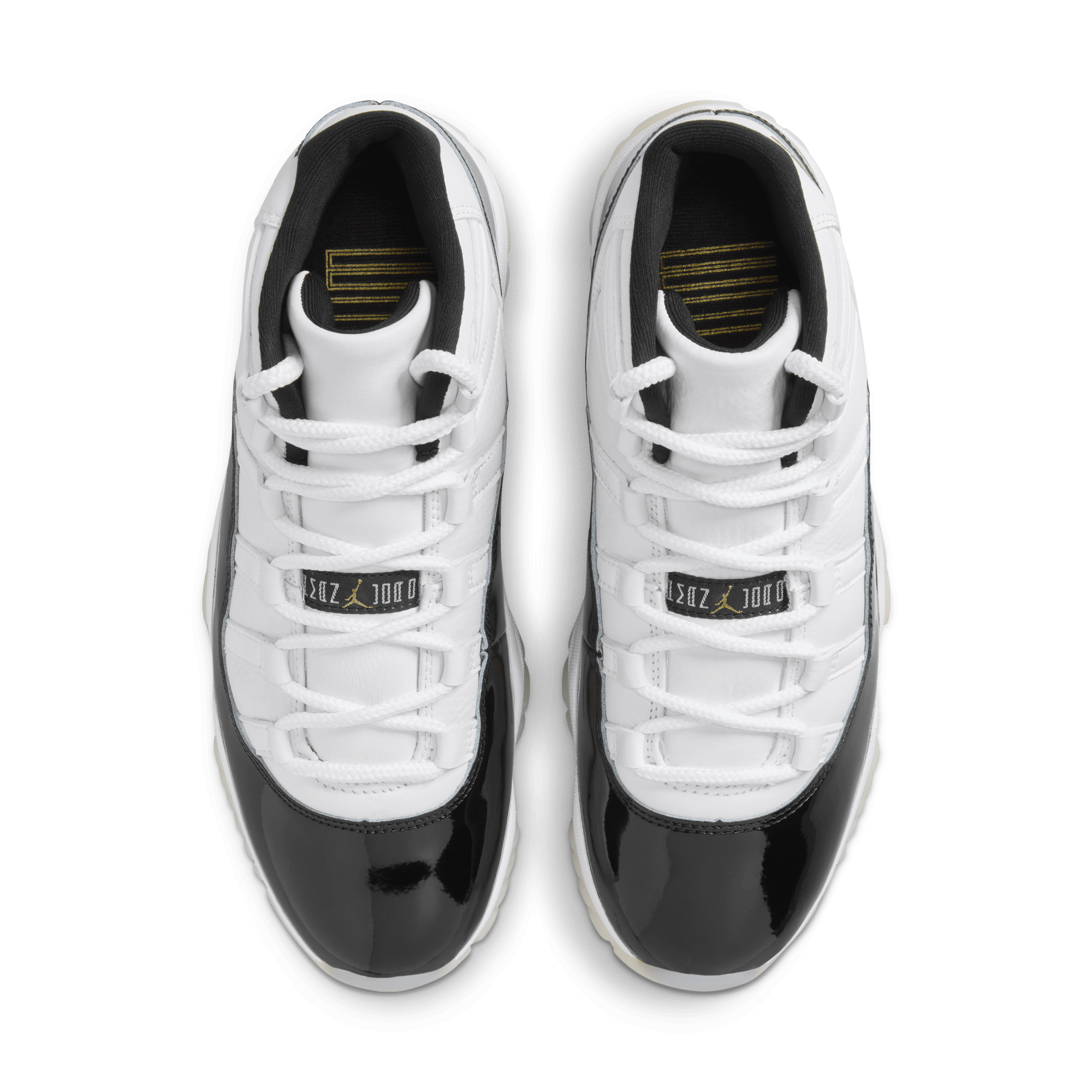 Jordan 11 black store and gold mens