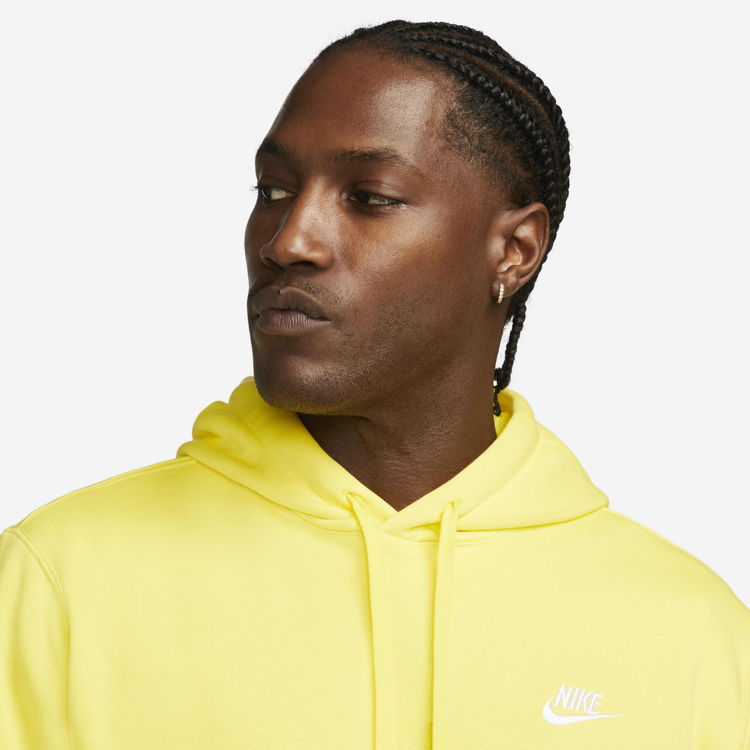 Buy Nike Sportswear Club Fleece Pullover Hoodie Yellow Strike Yellow Strike White Nike UAE Official