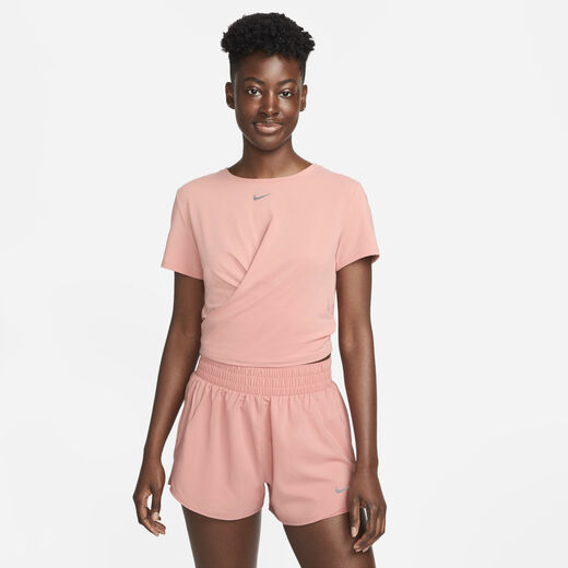 Shorts & Tees-Nike, Nike Dri-FIT One Luxe, Women's Twist Cropped Short-Sleeve Top