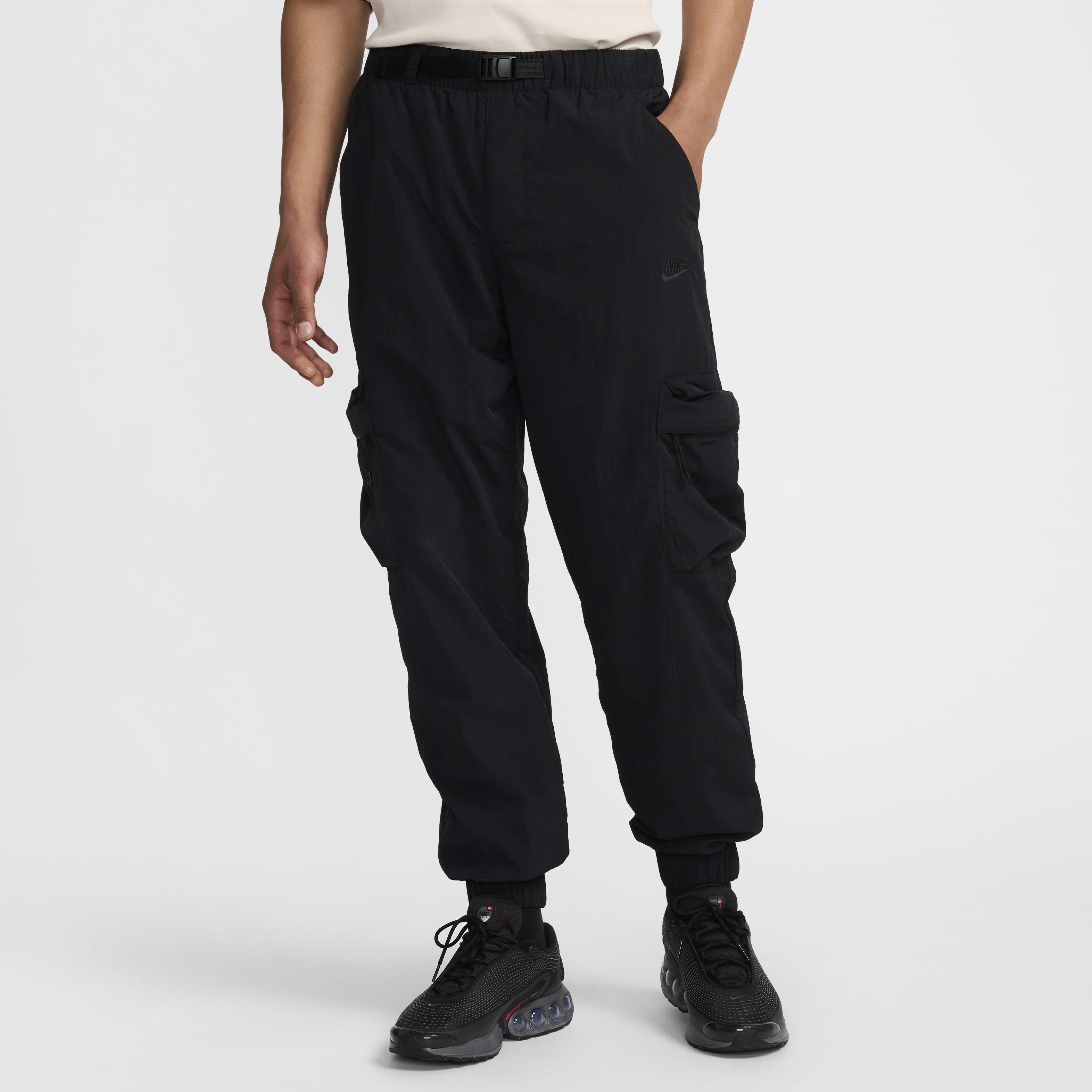 Nike cargo pocket joggers in oatmeal hot sale