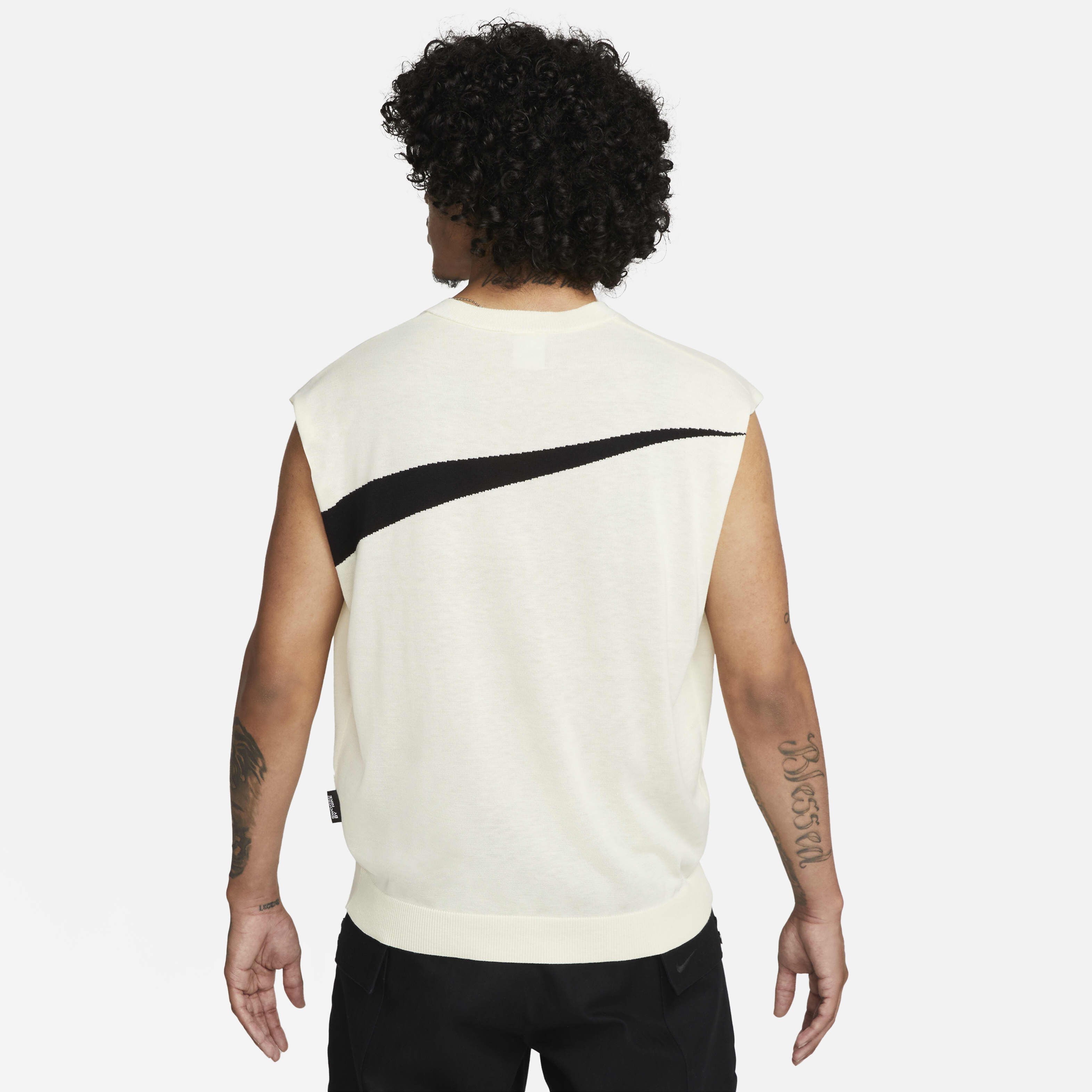 Buy Nike Swoosh Men s Sleeveless Jumper Coconut Milk Black Nike UAE Official