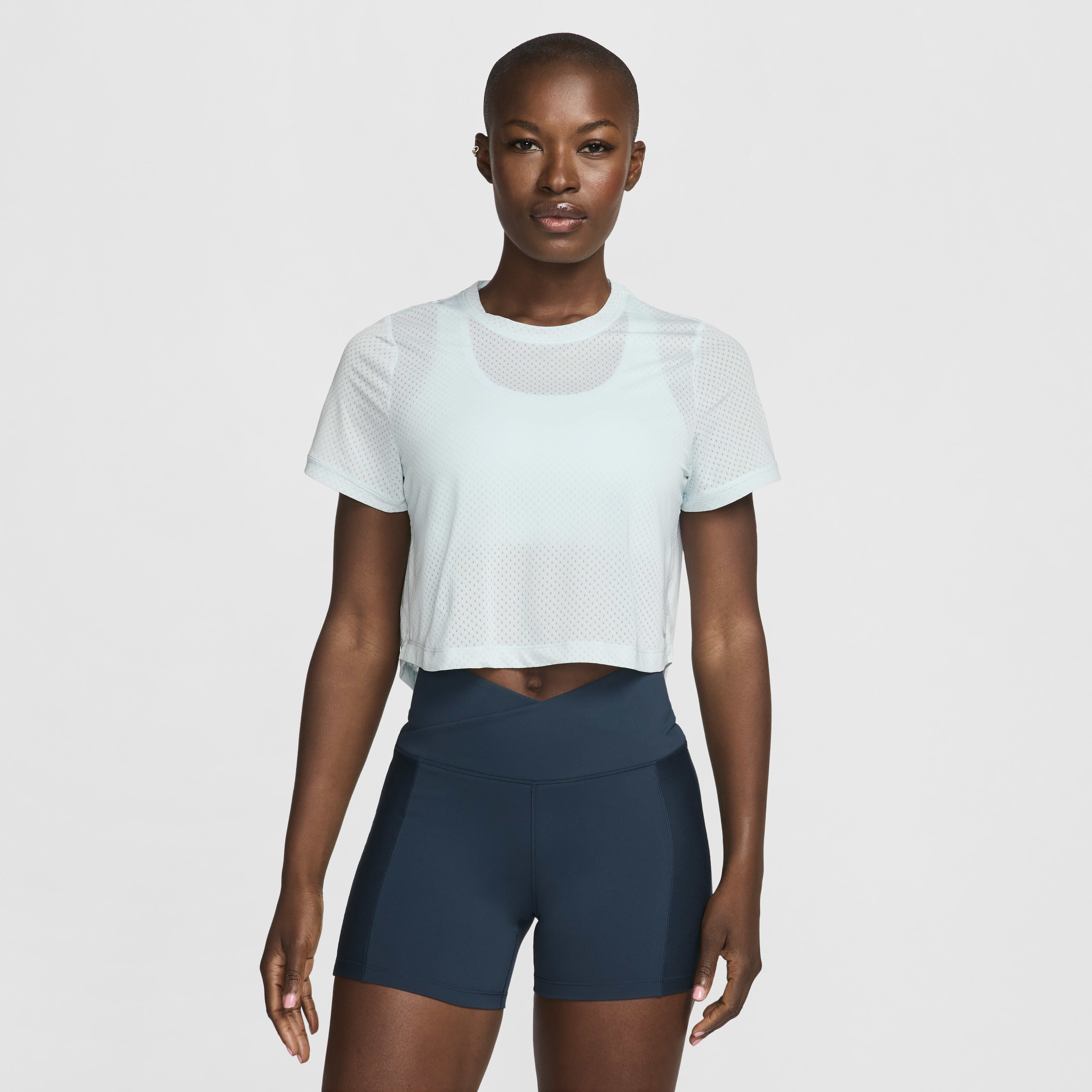 Blue nike crop top hotsell
