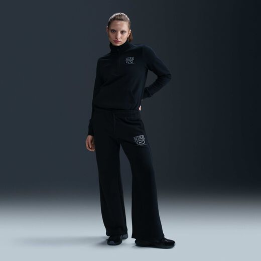 كلوب هاوس-نايكي, نايكي سبورتسوير كلوب فليس, بنطال جرافيك بخصر متوسط وأرجل واسعة للنساء