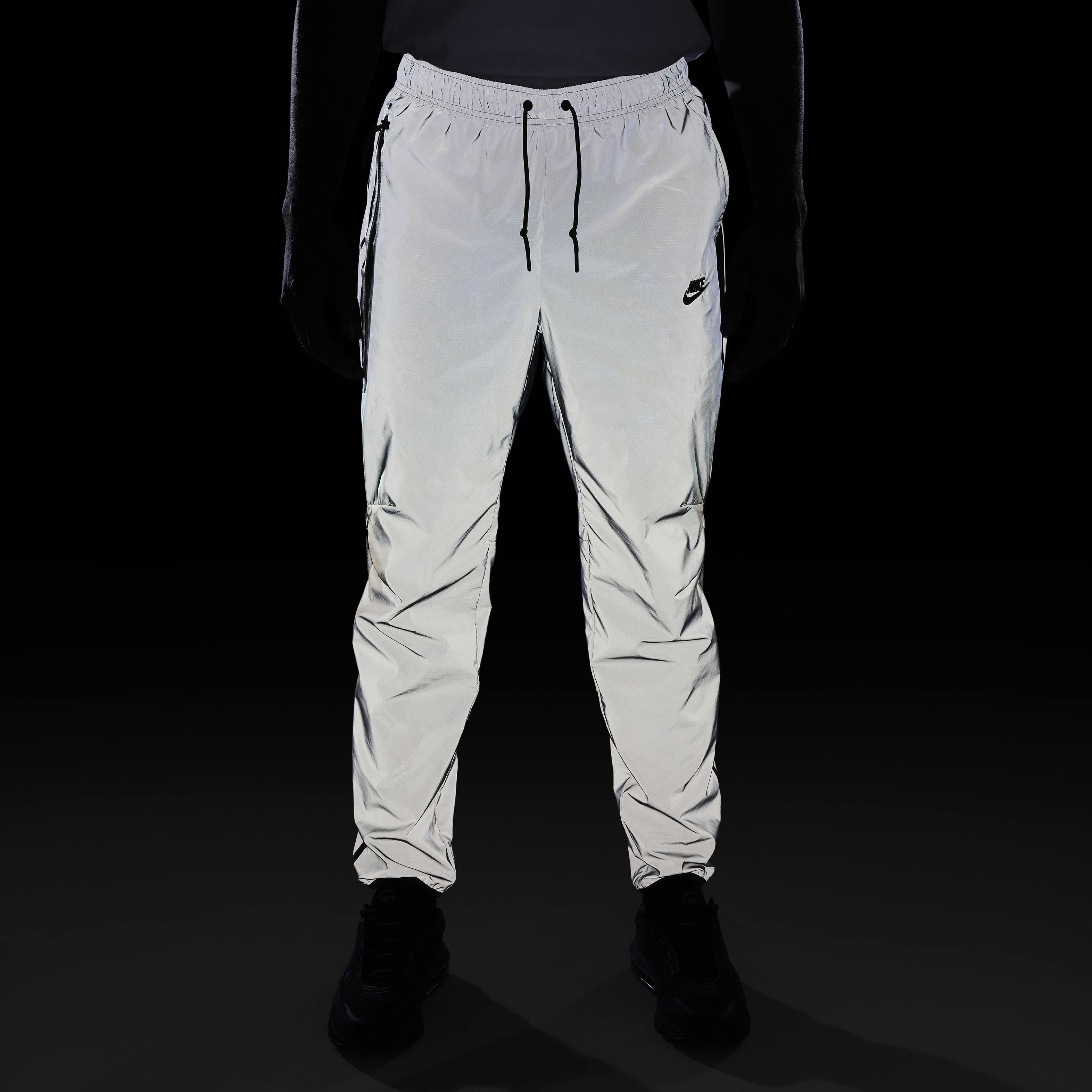 Buy Nike Tech Men s Woven Flash Trousers Reflect Silver Black Nike UAE Official