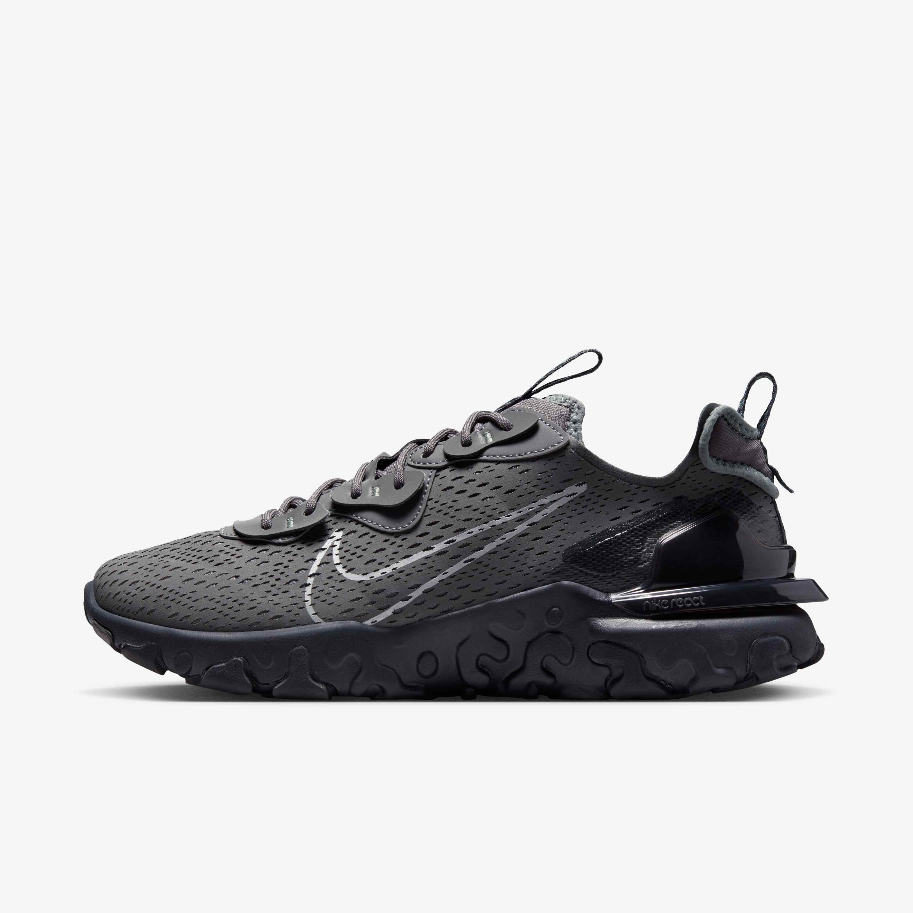nike react vision in black and silver