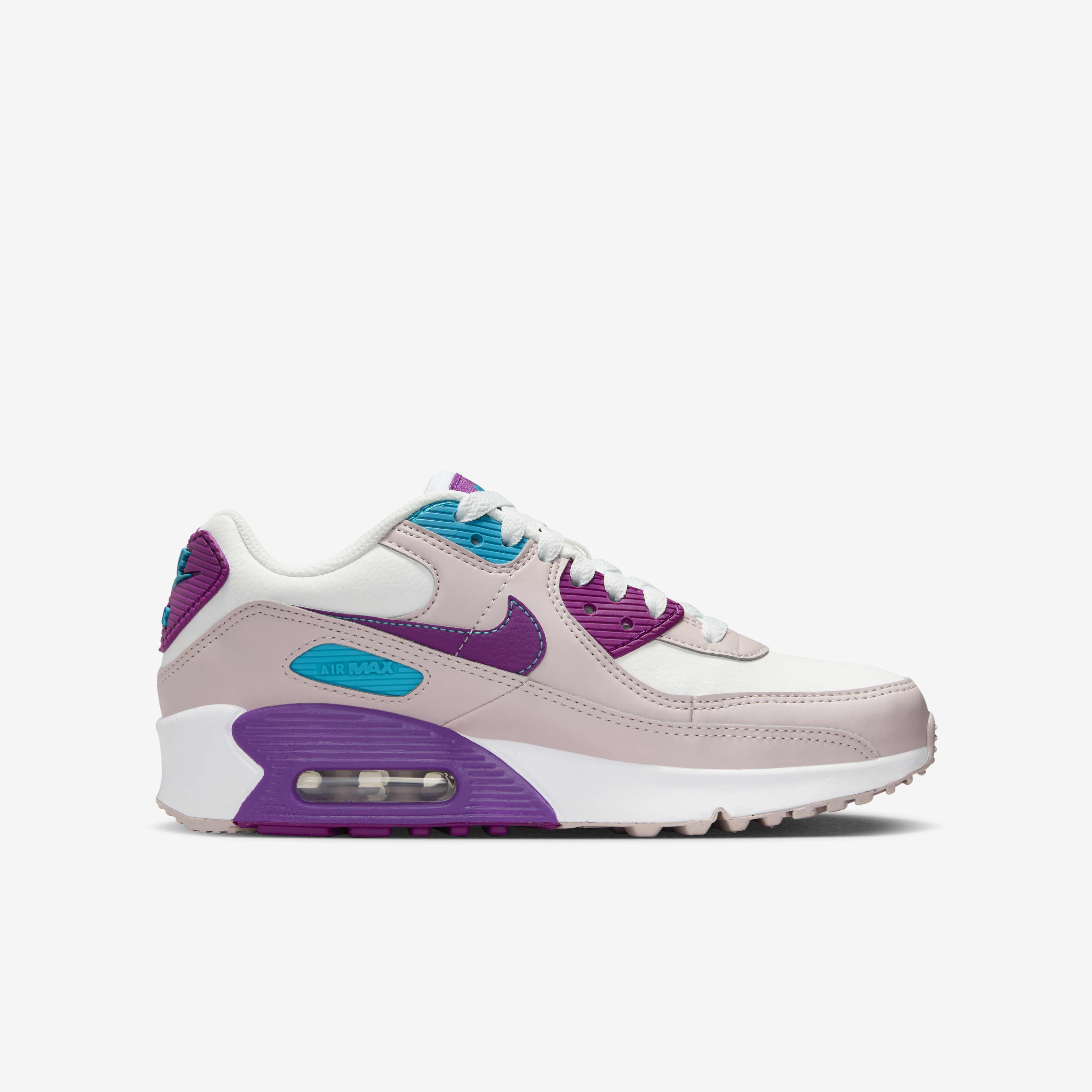 Buy Nike Air Max 90 LTR Older Kids Shoes Summit White Platinum Violet Aquamarine Viotech Nike UAE Official