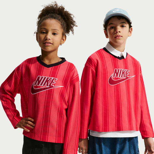 Kids' Jerseys-Nike, Nike Sportswear Collection, Older Kids' Long-Sleeve Mesh Jersey